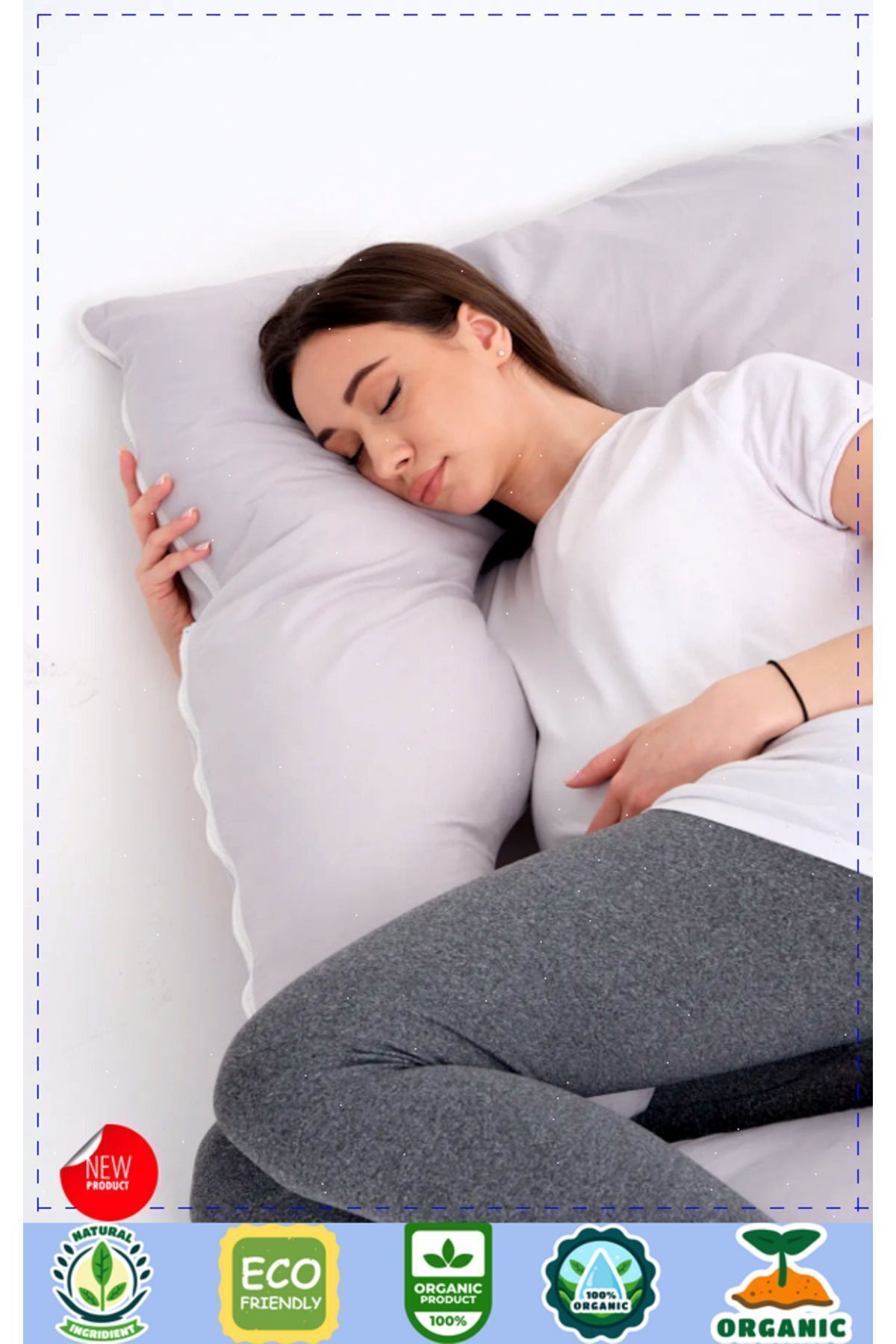 OMZ Fonksiyonel Yıkanabilir Kılıflı Hamile Ve Emzirme Yastığı Hamile Uyku Yastığı fotoğrafı 4 (önizleme)