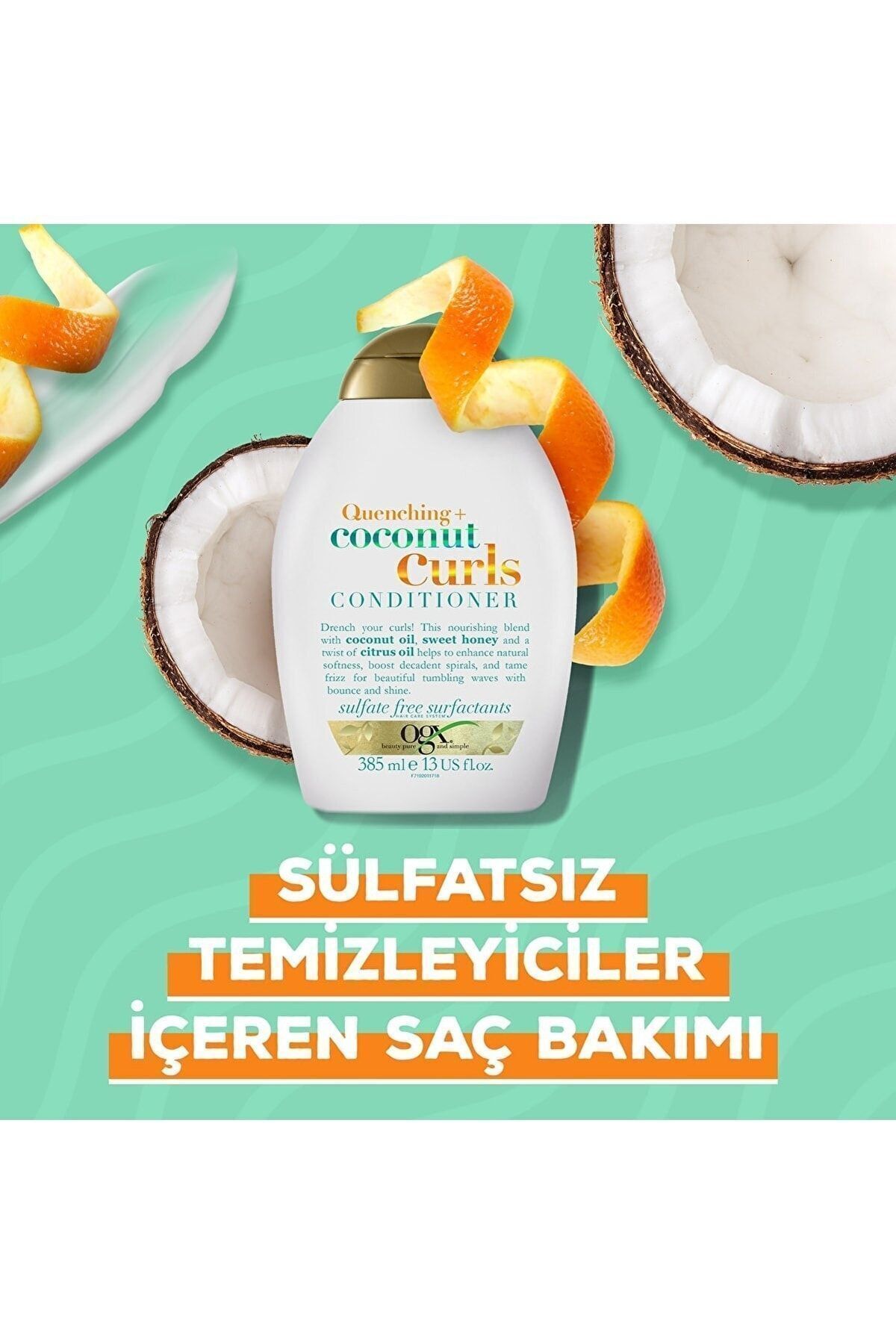 Bukleli Saçlar Için Nemlendirici Coconut Curls Bakım Kremi 385 Ml — 19053 — تصویر 4 از 4
