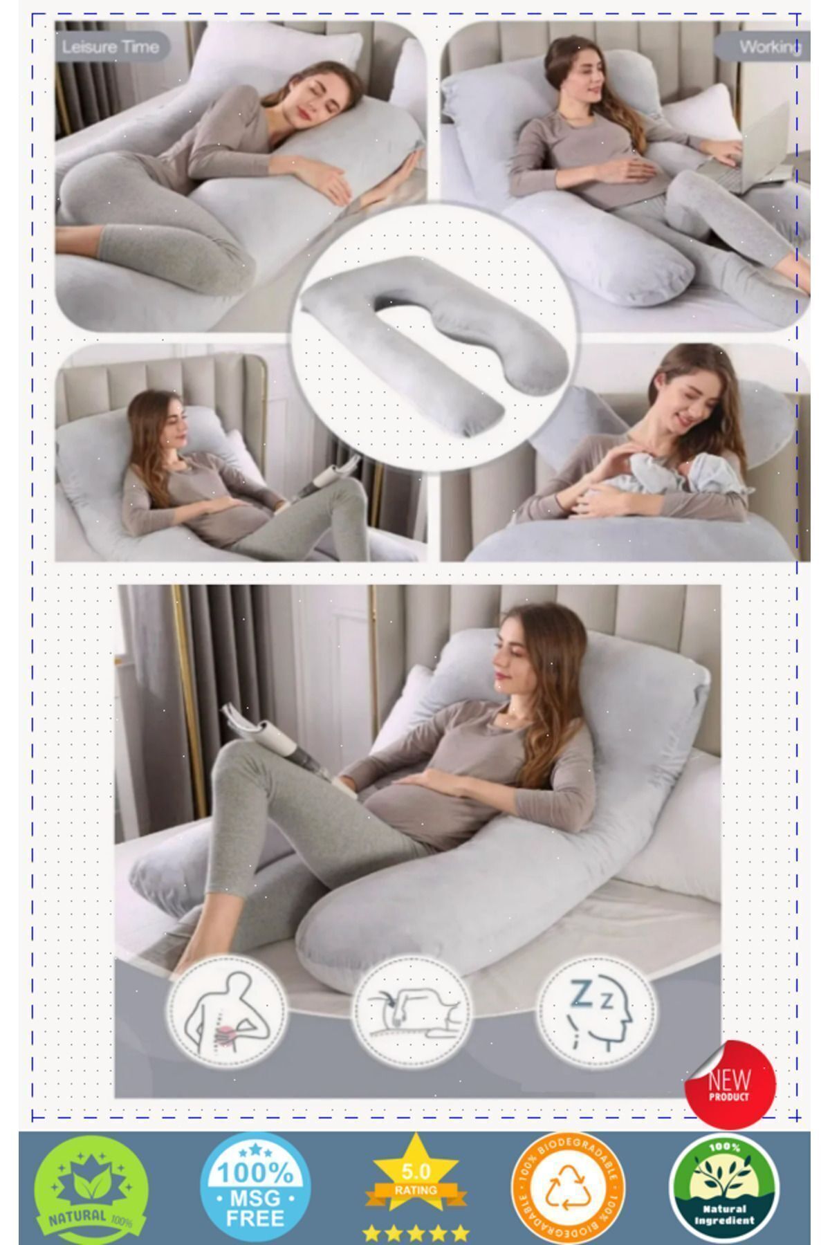 OMZ Hamile Yastığı Sarılma Yastığı Çok İşlevli Büyük Yastık Hamile Uyku Yastıgi Hamile Yastıgi Hamile D fotoğrafı 6 (önizleme)