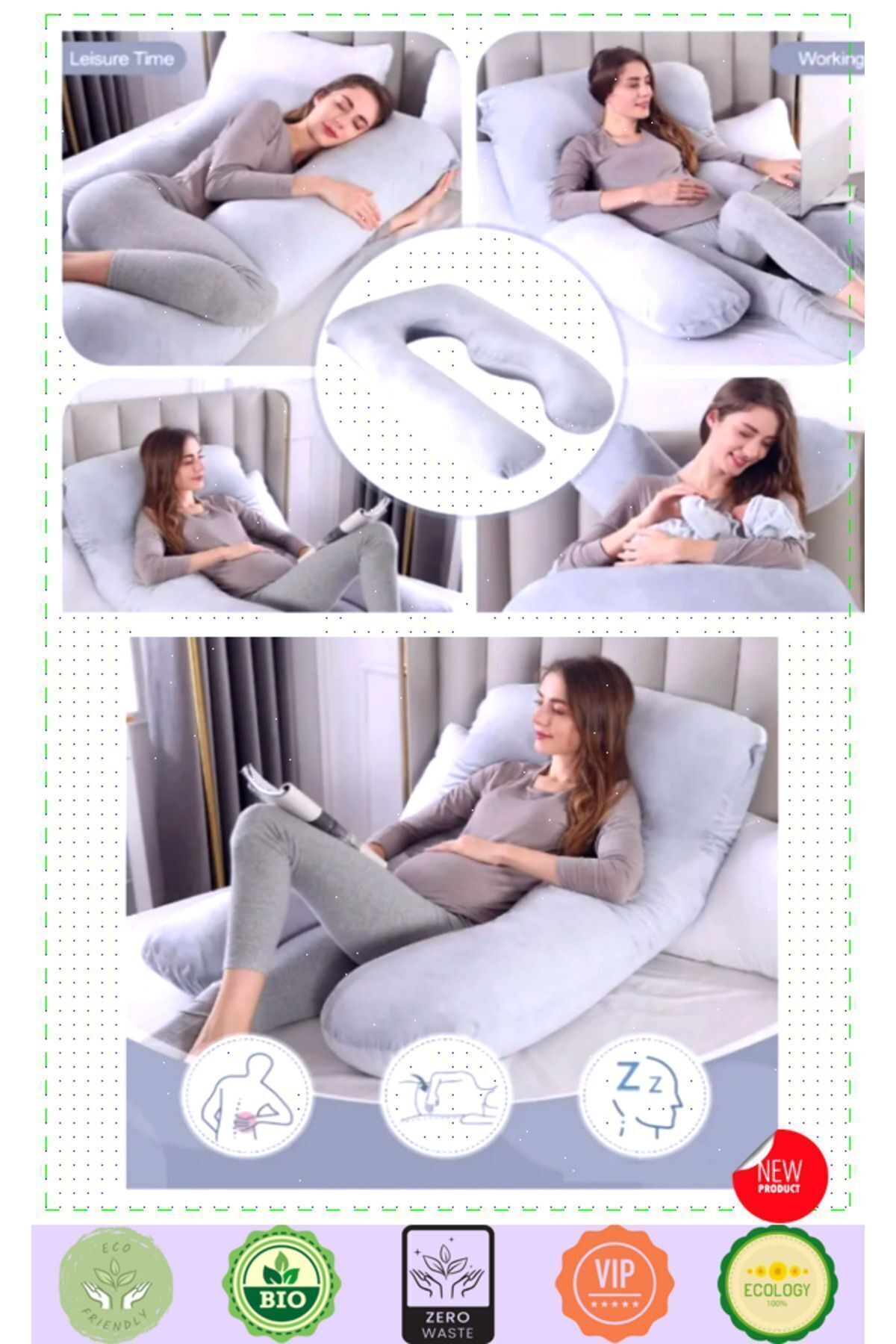 OMZ Çok Amaçlı Hamile Yastığı Bel Yastığı Bacak Yastığı Hamile Uyku Yastıgi Hamile Yastıgi fotoğrafı 7 (önizleme)