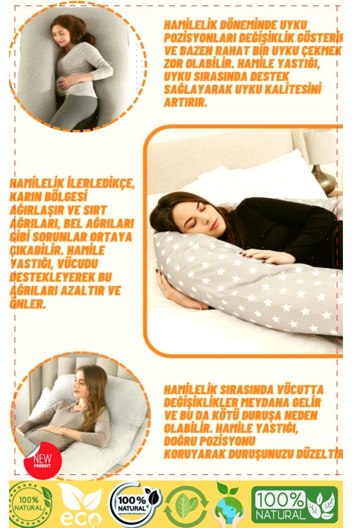 OMZ Ortopedik Bacak Arası Boyun Ve Karın Destekli Hamile Yastığı Hamile Uyku Yastıgi Hamile Yastıgi Ham fotoğrafı 2 (önizleme)