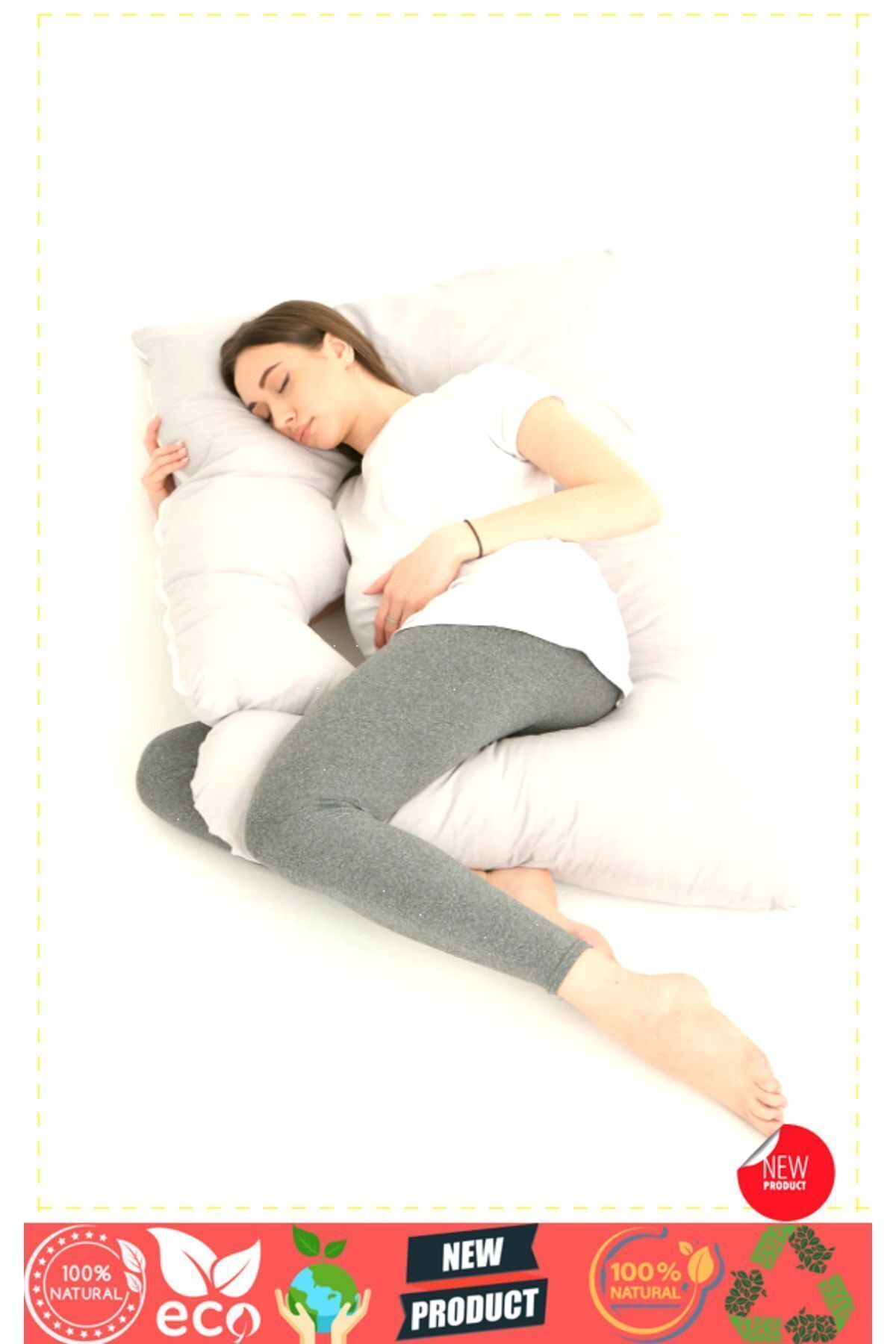 OMZ Destekli Hamile Yastığı Sırt Kalça Bacaklar ve Göbek Desteği Gebelik Minderi Hamile Uyku Yastıgi fotoğrafı 5 (önizleme)