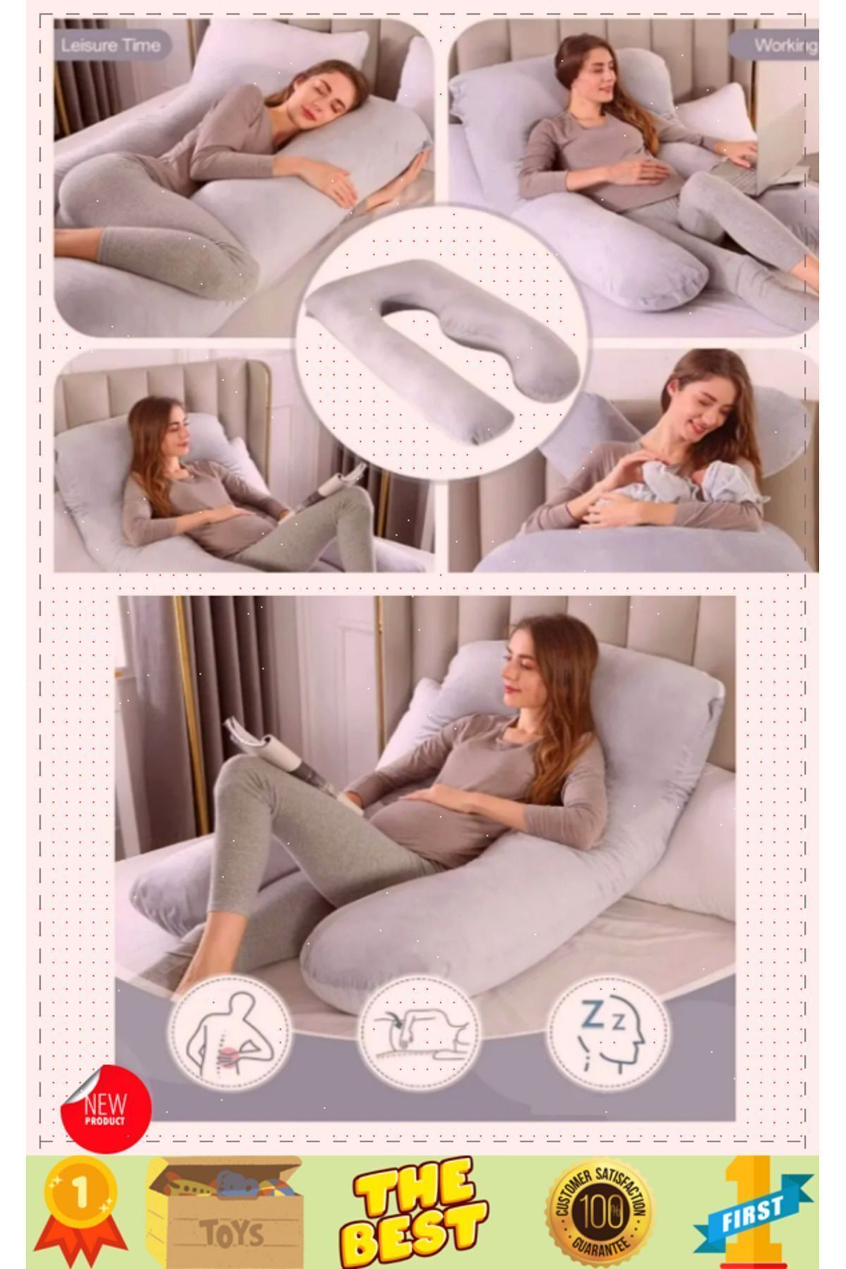 OMZ Bel Boyun Göbek Destekli Hamile Destek Yastığı Bacak Yastığı Hamile Uyku Yastıgi Hamile Yastıgi fotoğrafı 7 (önizleme)