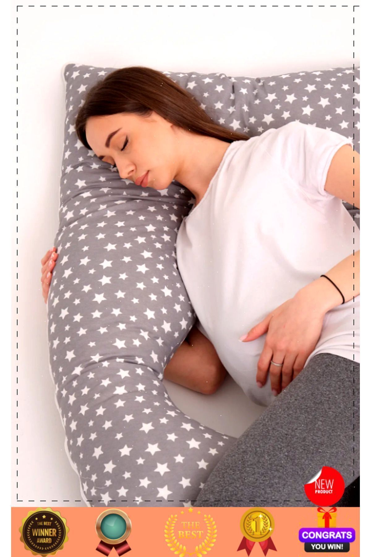 OMZ Baş Boyun Sırt Karın Destekli Çıkarılabilir Kılıflı Hamile Yastığı Hamile Uyku Yastıgi fotoğrafı 4 (önizleme)