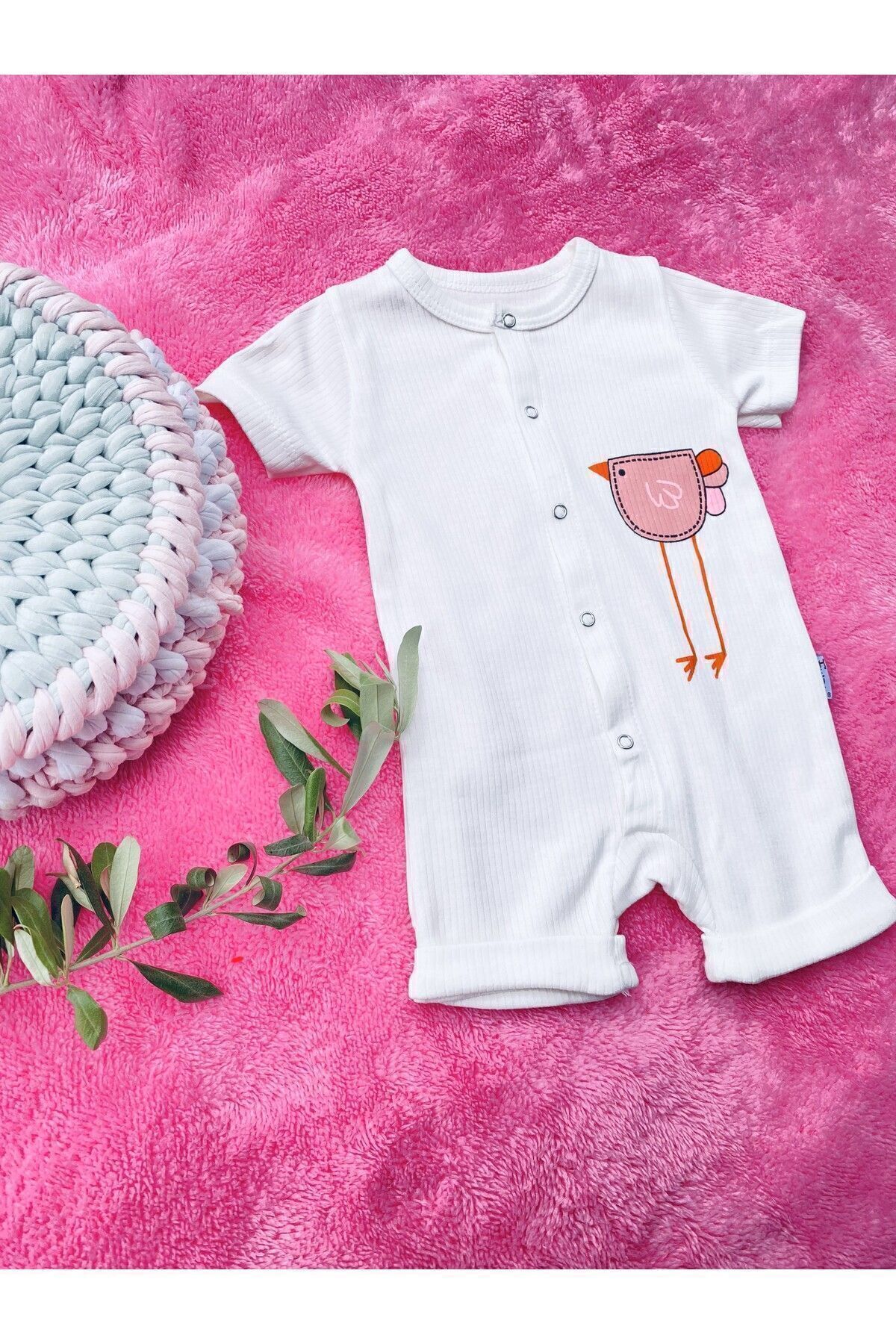 Gleamy FINDIK BEBE KIDS KUŞ DESEN ÇITÇITLI KISA KOLLU ŞORT TULUM(ZIBIN) fotoğrafı 4 (önizleme)