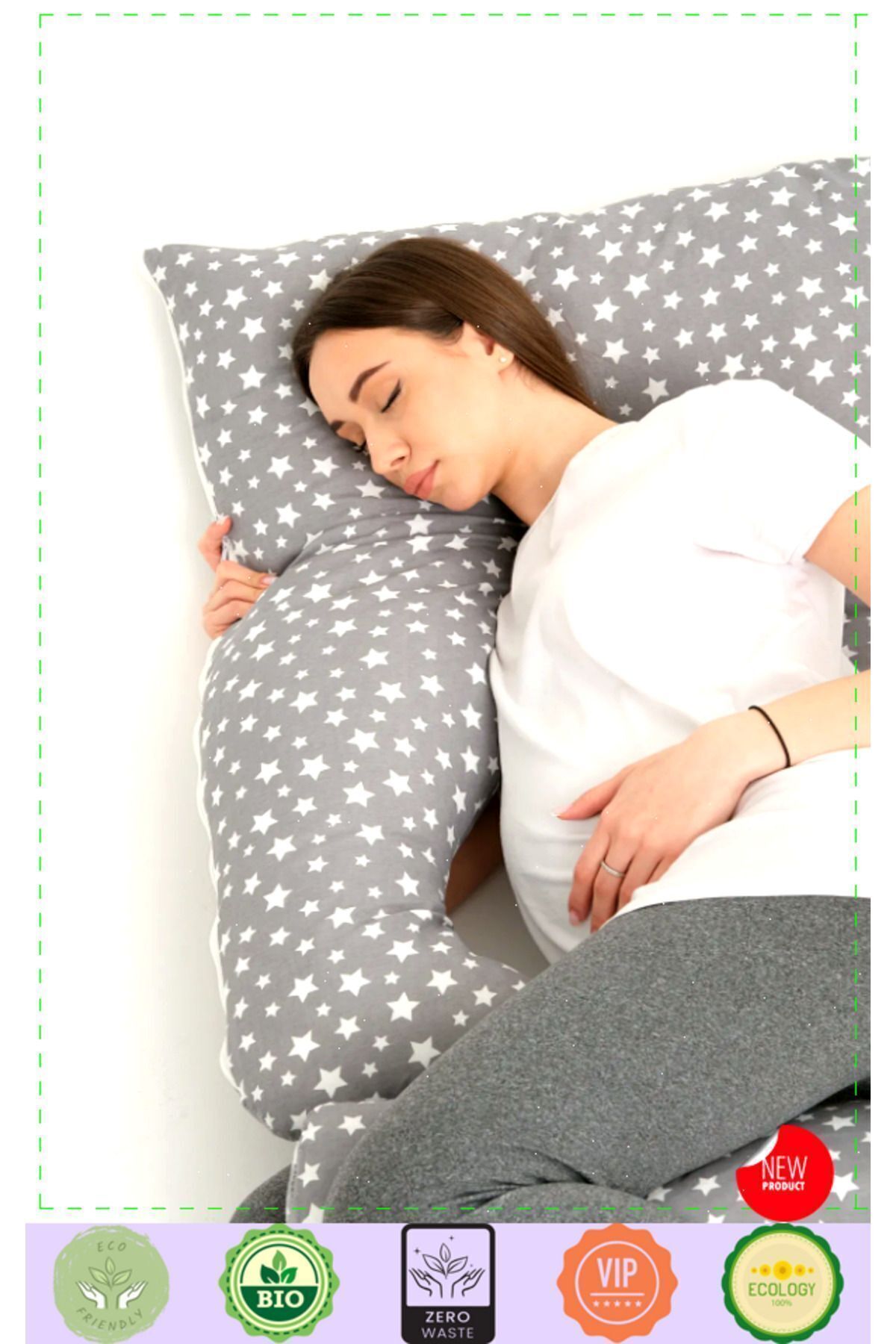 OMZ Tüm Vücut Destekli Lüks Jumbo Boy Hamile Yastığı Hamile Uyku Yastıgi Hamile Yastıgi Hamile Destek Y fotoğrafı 4 (önizleme)