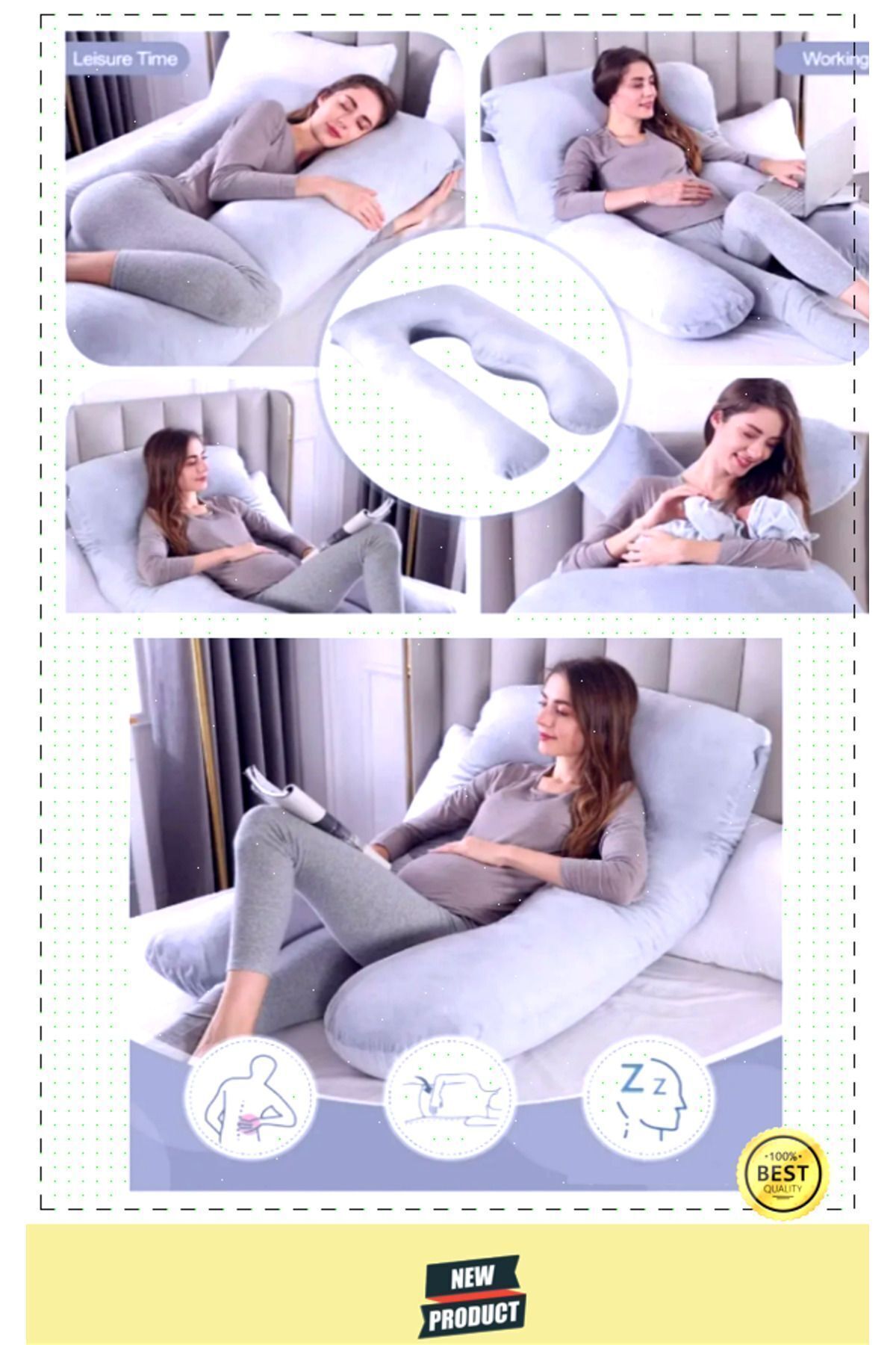 OMZ Hamile Yastığı Sarılma Yastığı Çok İşlevli Büyük Yastık fotoğrafı 7 (önizleme)