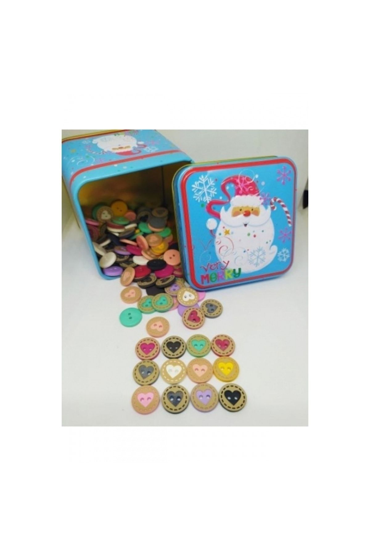 24 Pcs 15 Mm Color Double Hole Heart Pattern Round Buttons