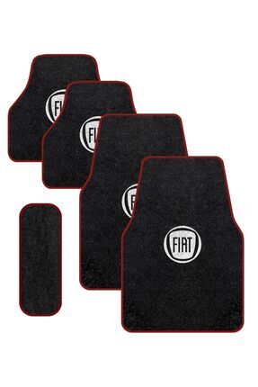 Genel Markalar Fiat Füme Halı Kırmızı Biyeli Paspas Takımı (Universal)