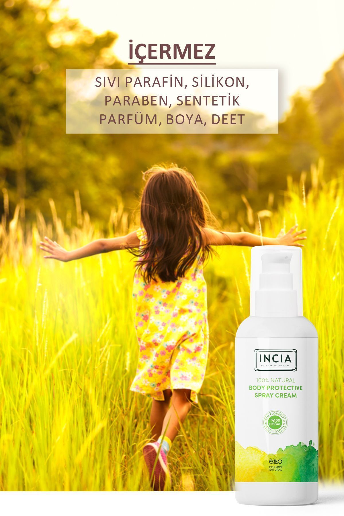 Incia-100 ml Zitronen-Eukalyptus – 100 % natürliches, veganes schützendes Körperlotionsspray für Neugeborene, Babys und Kinder 3