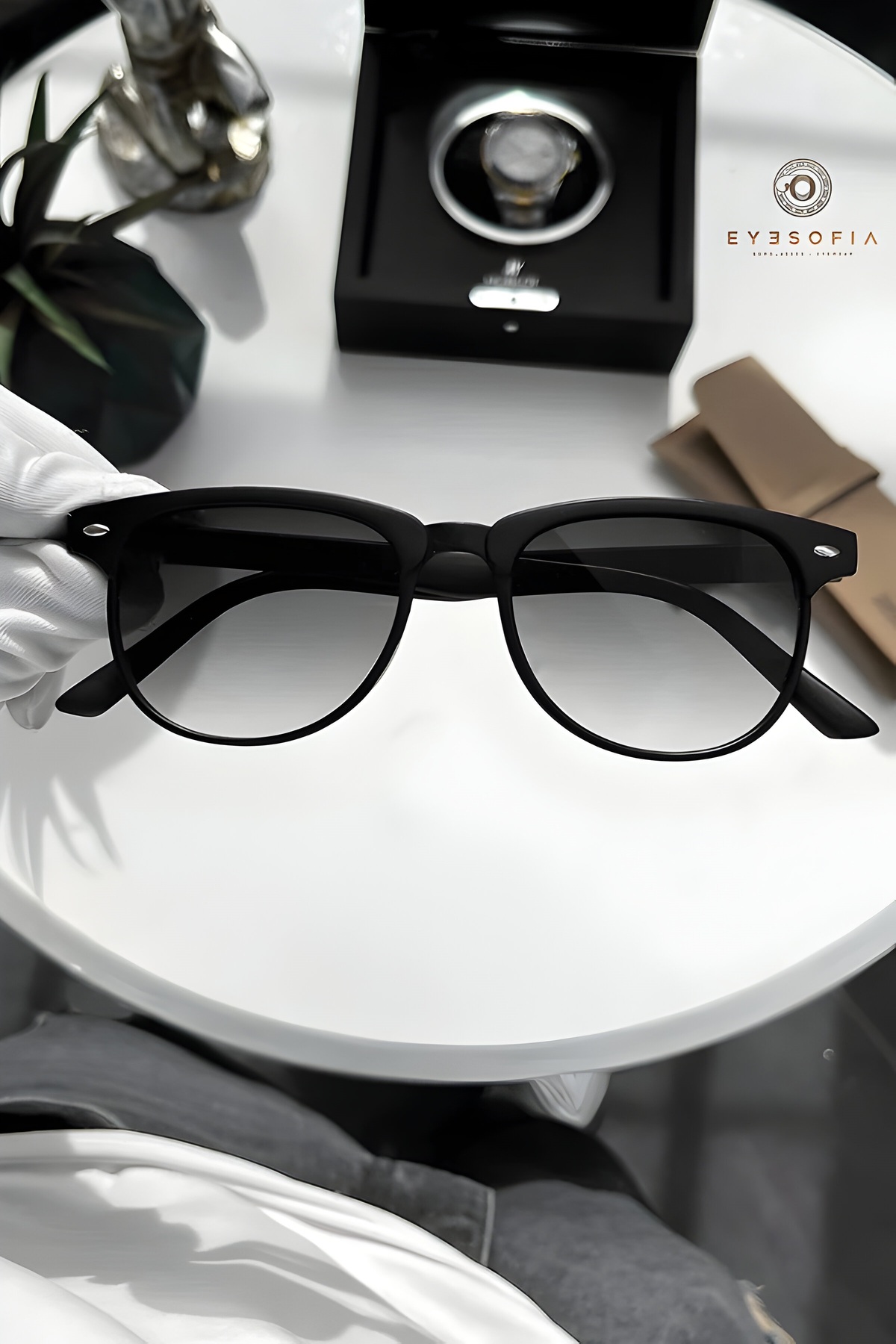 Eyesofia  Saint Unisex Siyah Güneş Gözlüğü - Görsel 7