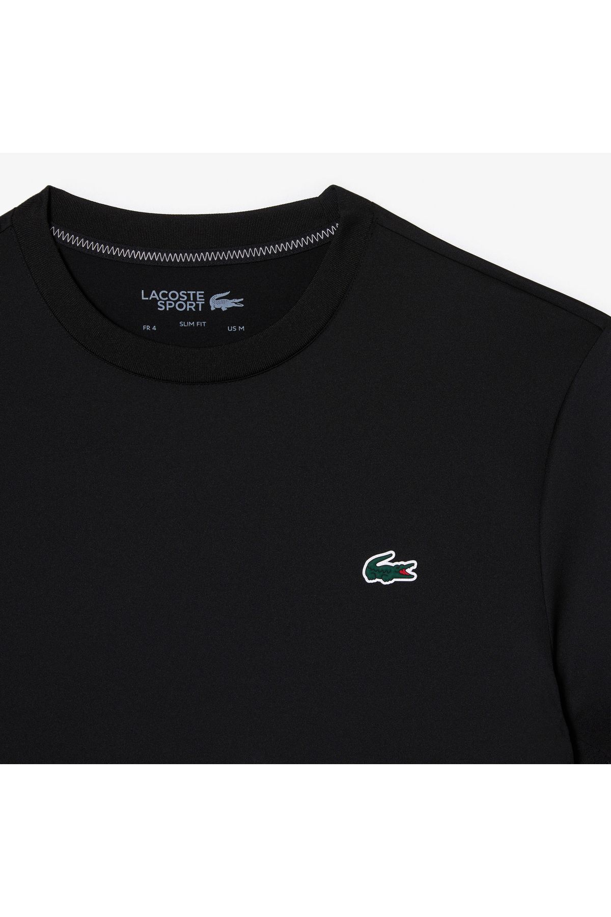 Lacoste Sport Erkek Slim Fit Bisiklet Yaka Siyah T shirt Erkek Giyim