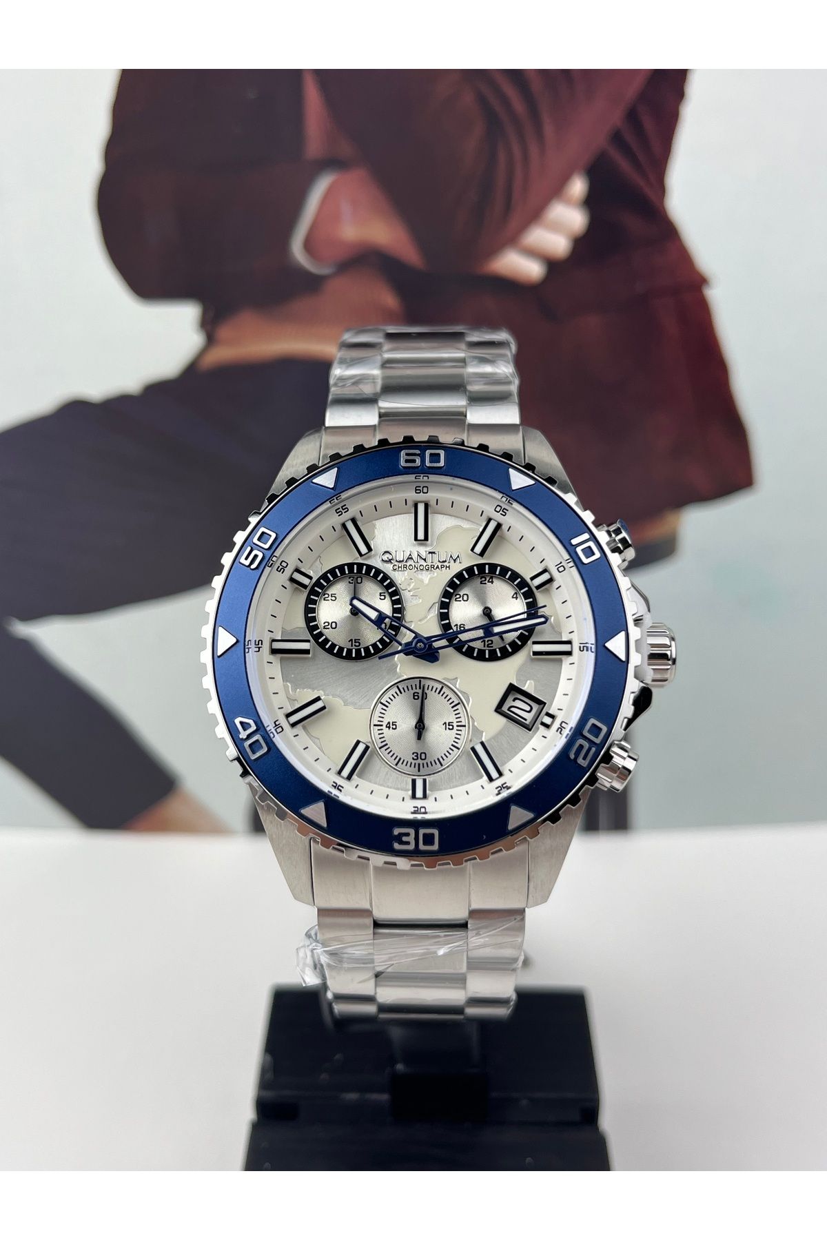 Quantum-10 Atm Waterproof Steel Sports Wristwatch - Dial Detail, 2 Years Warranty 1