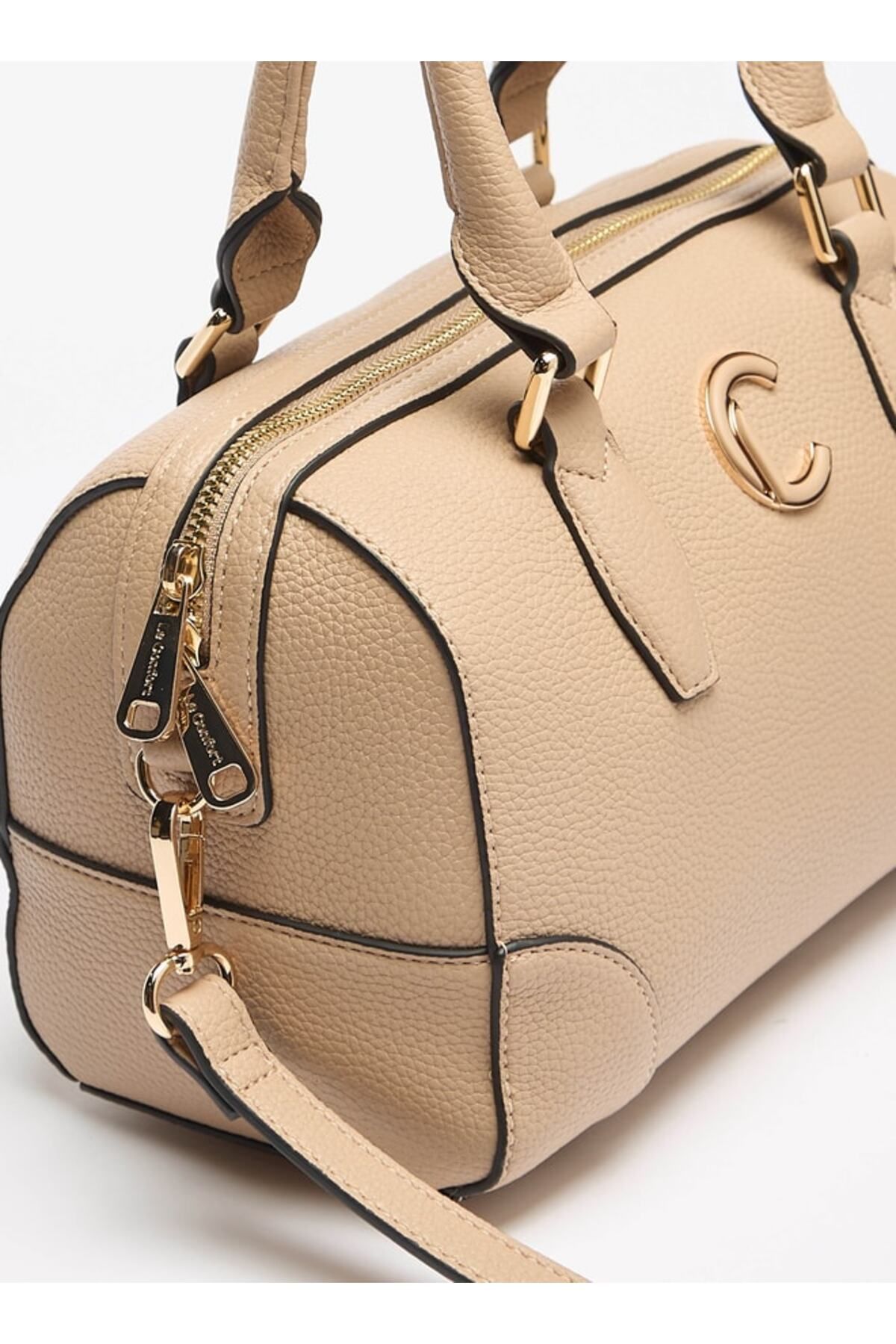 Le Confort-Textured Duffle Bag with Zip Closure and Double Handle 4