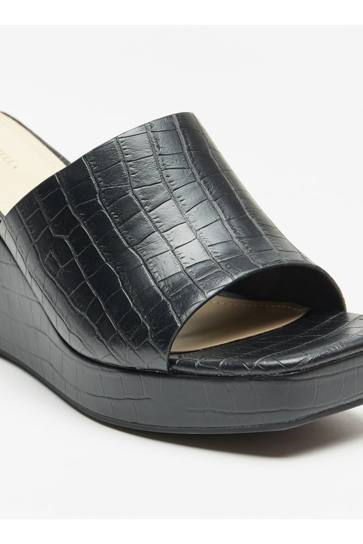 Flora Bella by Shoexpress-Flora Bella Textured Slip-On Sandals with Wedge Heels 5