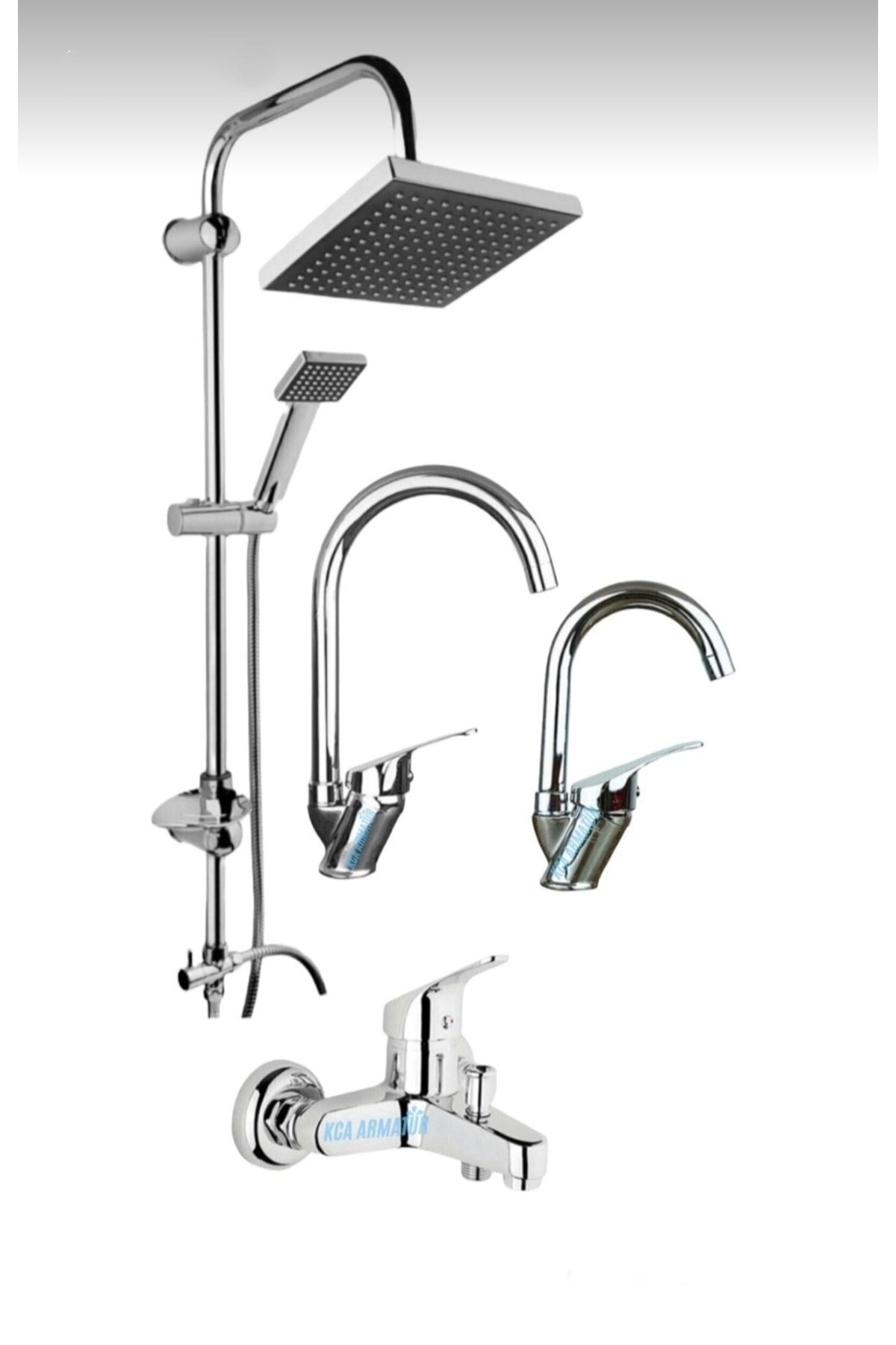 Robot Shower Swan Tube Kitchen Sink Bath Mixer Faucet Fountain Set of 4