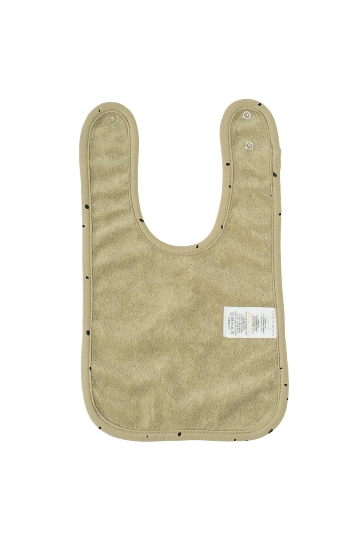 Little Gusto Organik Pamuk Sıvı Geçirmez Mama Önlüğü Cosmos Haki fotoğrafı 2 (önizleme)