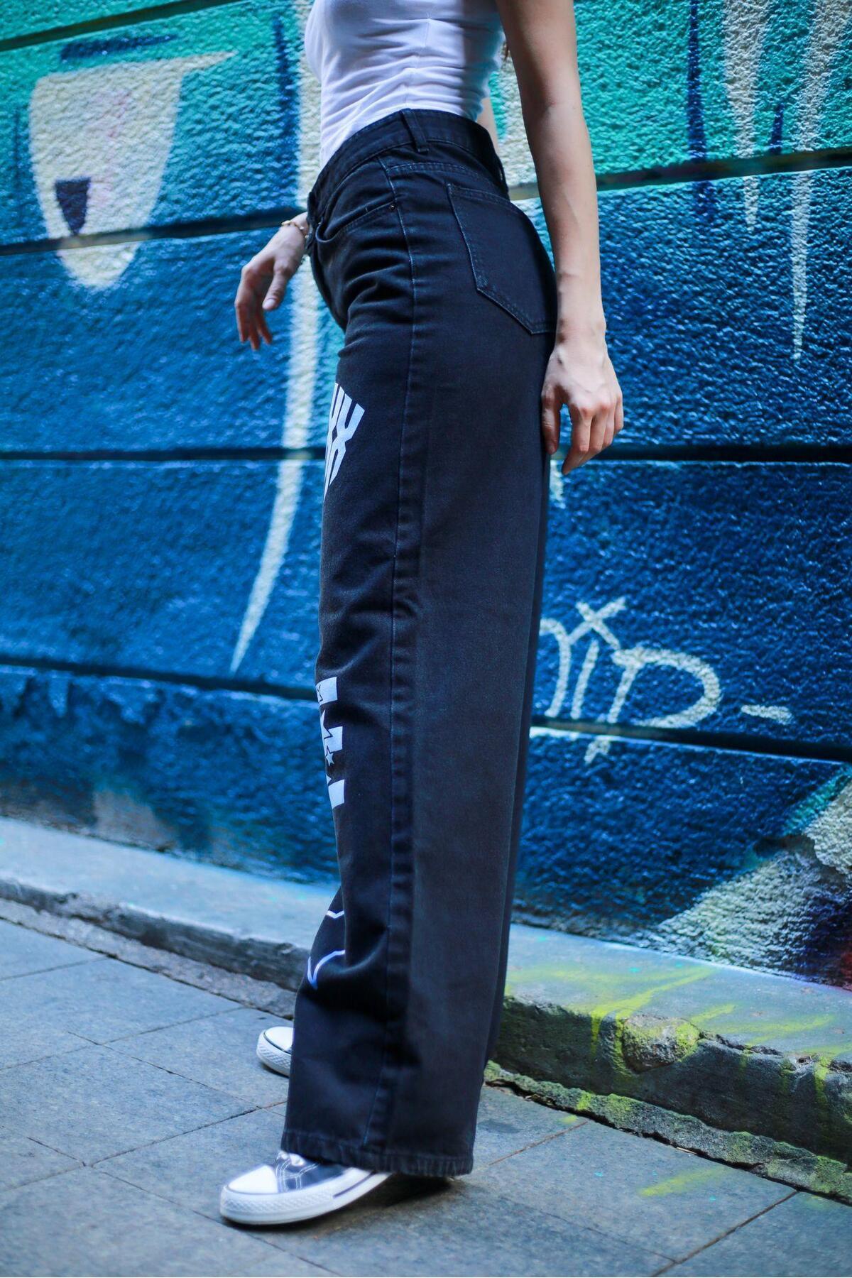 Touz Moda-Renger Λεπτομερές Streetwear φαρδύ παντελόνι 4