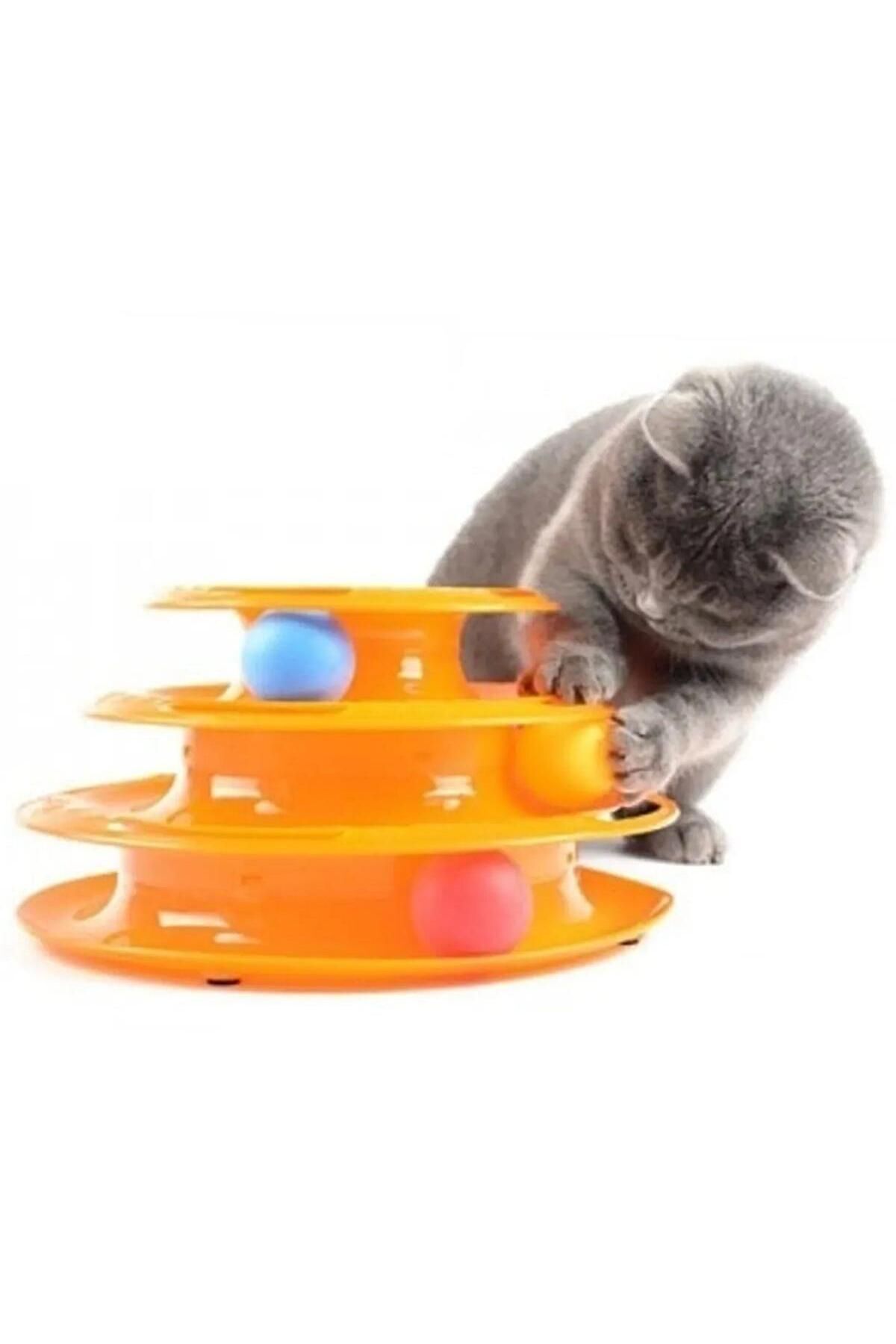 MAB-Cat Toy Set - Three Layers, Fun and Interactive (Tower of Tracks) 4