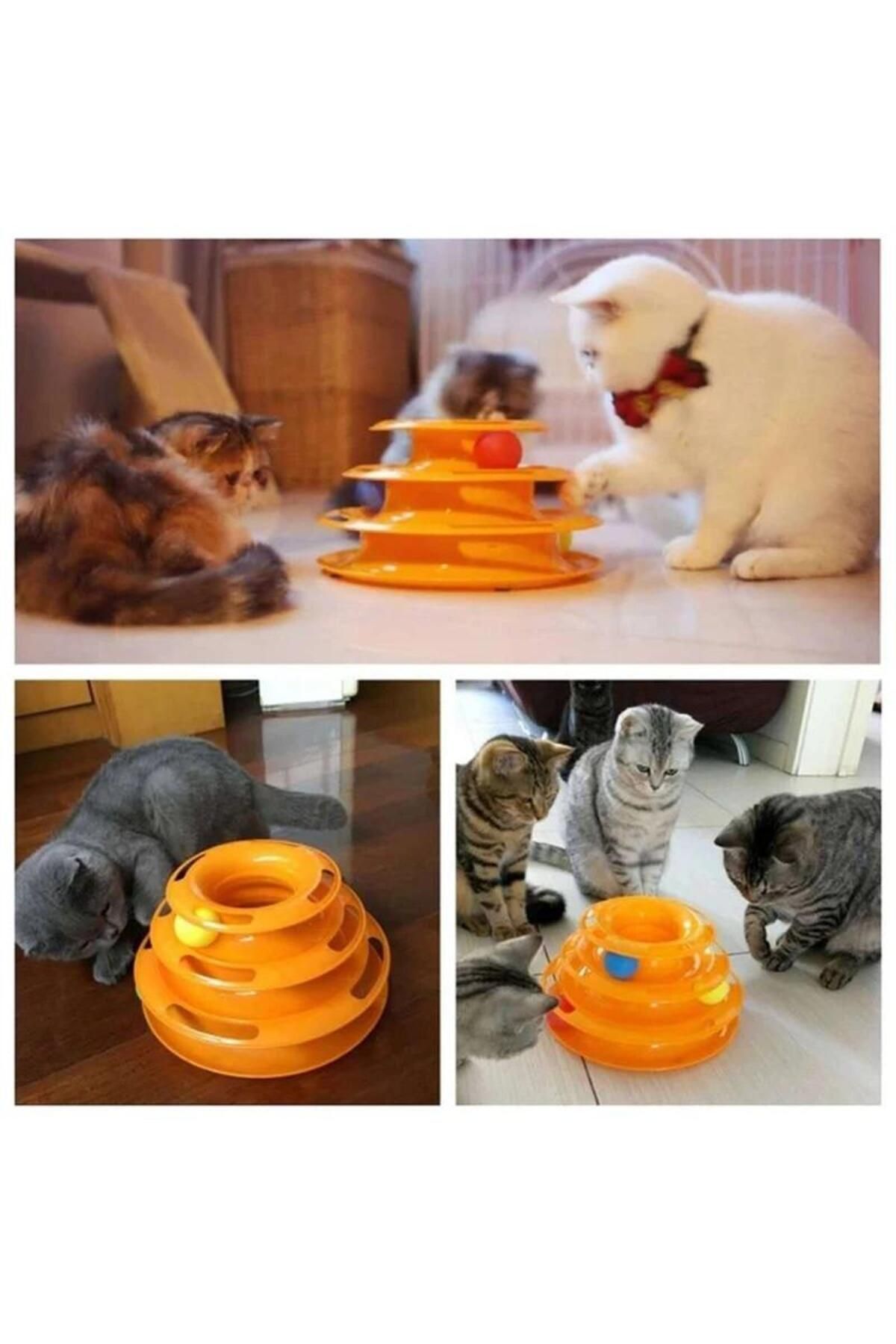 MAB-Cat Toy Set - Three Layers, Fun and Interactive (Tower of Tracks) 5