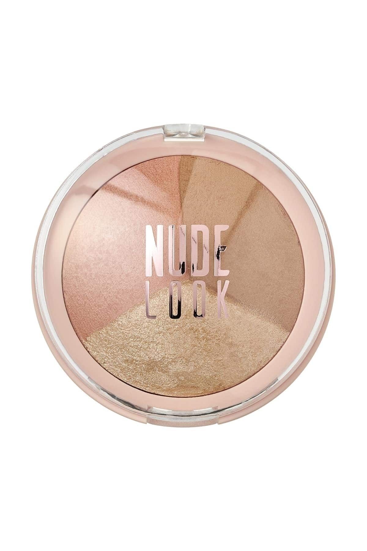 پودر صورت Baked Trio Look Nude - Blush Bronzer Illuminator - 8691190967499 Golden Rose