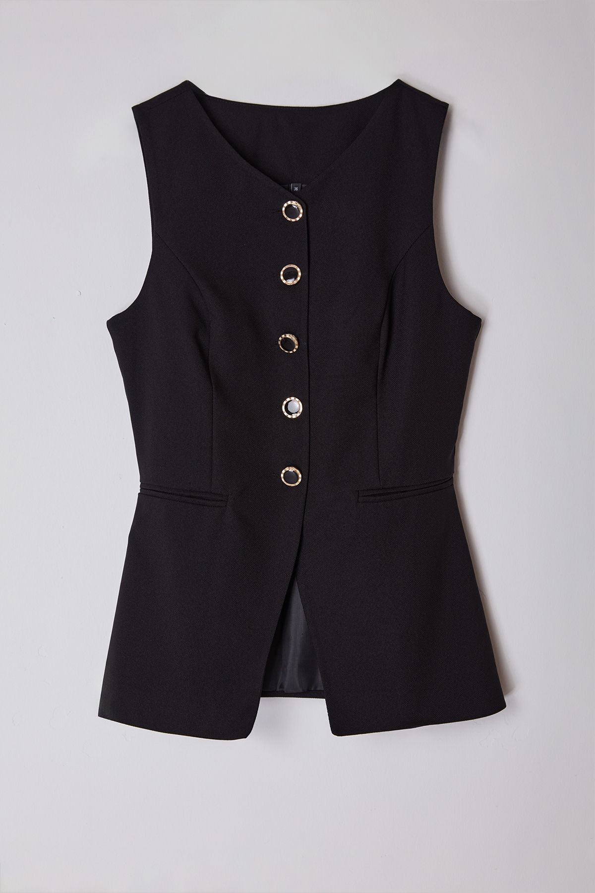Trendyol Collection-Schwarze gewebte Weste mit Rundhalsausschnitt - TWOAW25YE00074 6