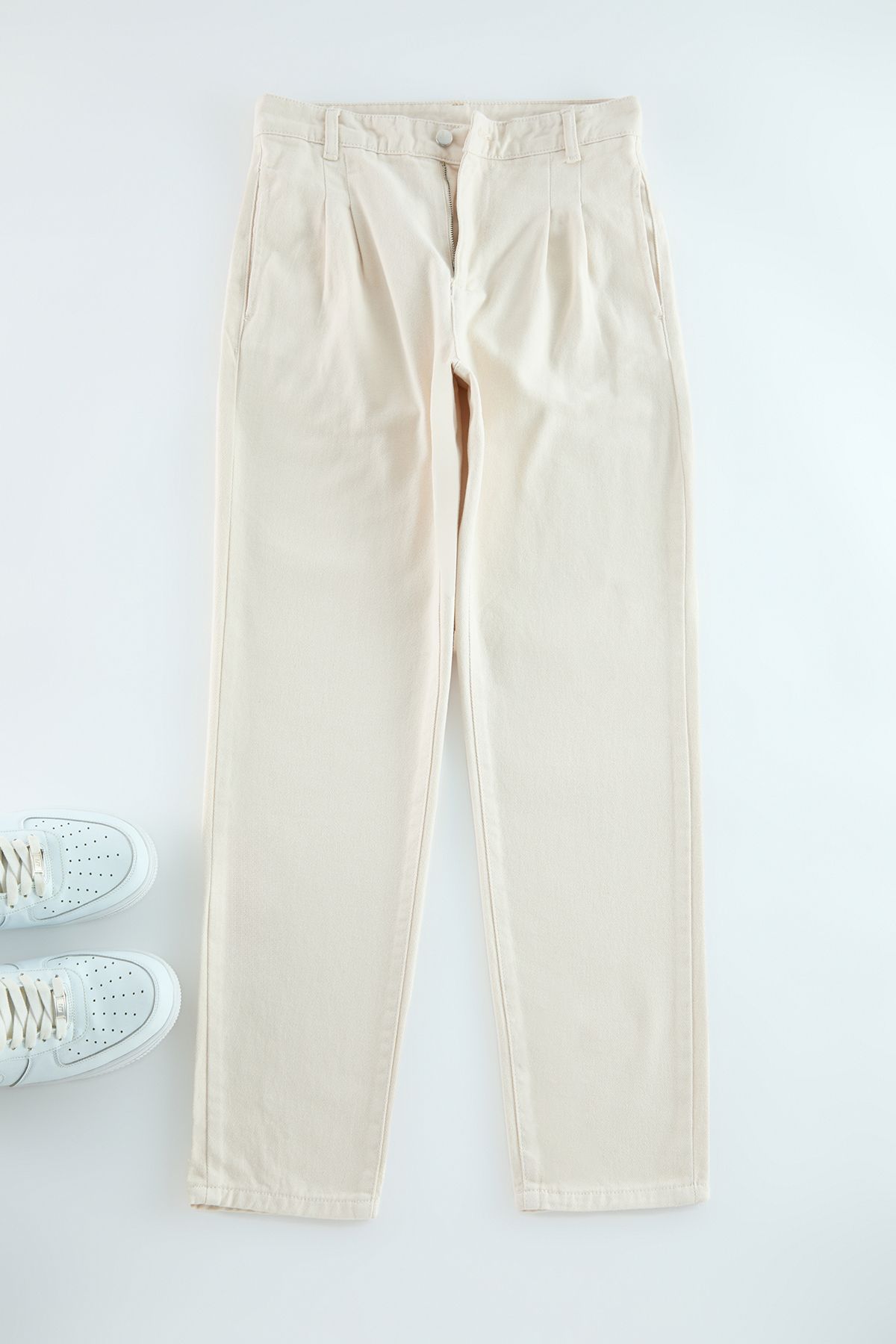 Trendyol Collection-Gewebte Gabardine-Hose aus 100 % Baumwolle, Ballon-Passform, Unisex – TMNAW25PL00007 6