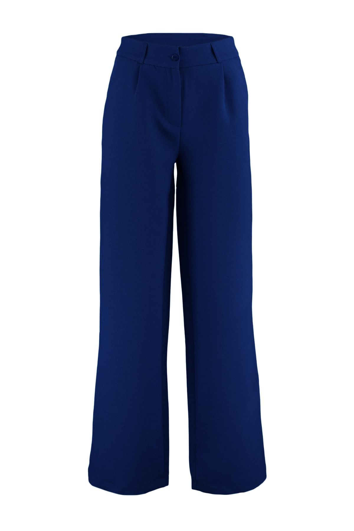 Trendyol Collection-Indigové široké tkané kalhoty - Twoaw22Pl0139 5