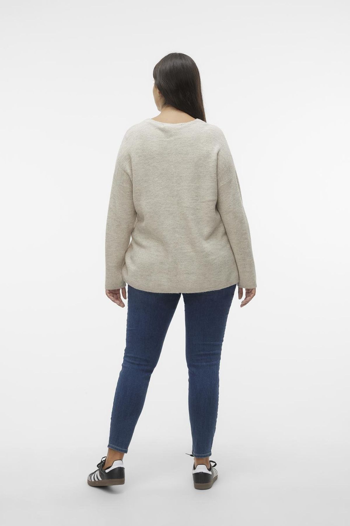 Veromoda Curve-Strickpullover VMCREWLEFILE LS BLUZĂ CU DECOLL V CURVE 5