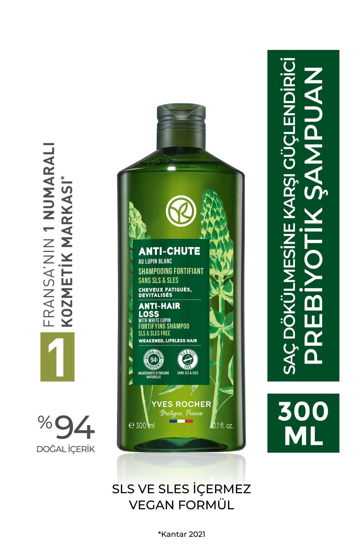 Saç Dökülmesine Karşı (anti-chute) Güçlendirici Prebiyotik Şampuan - Vegan-300 Ml