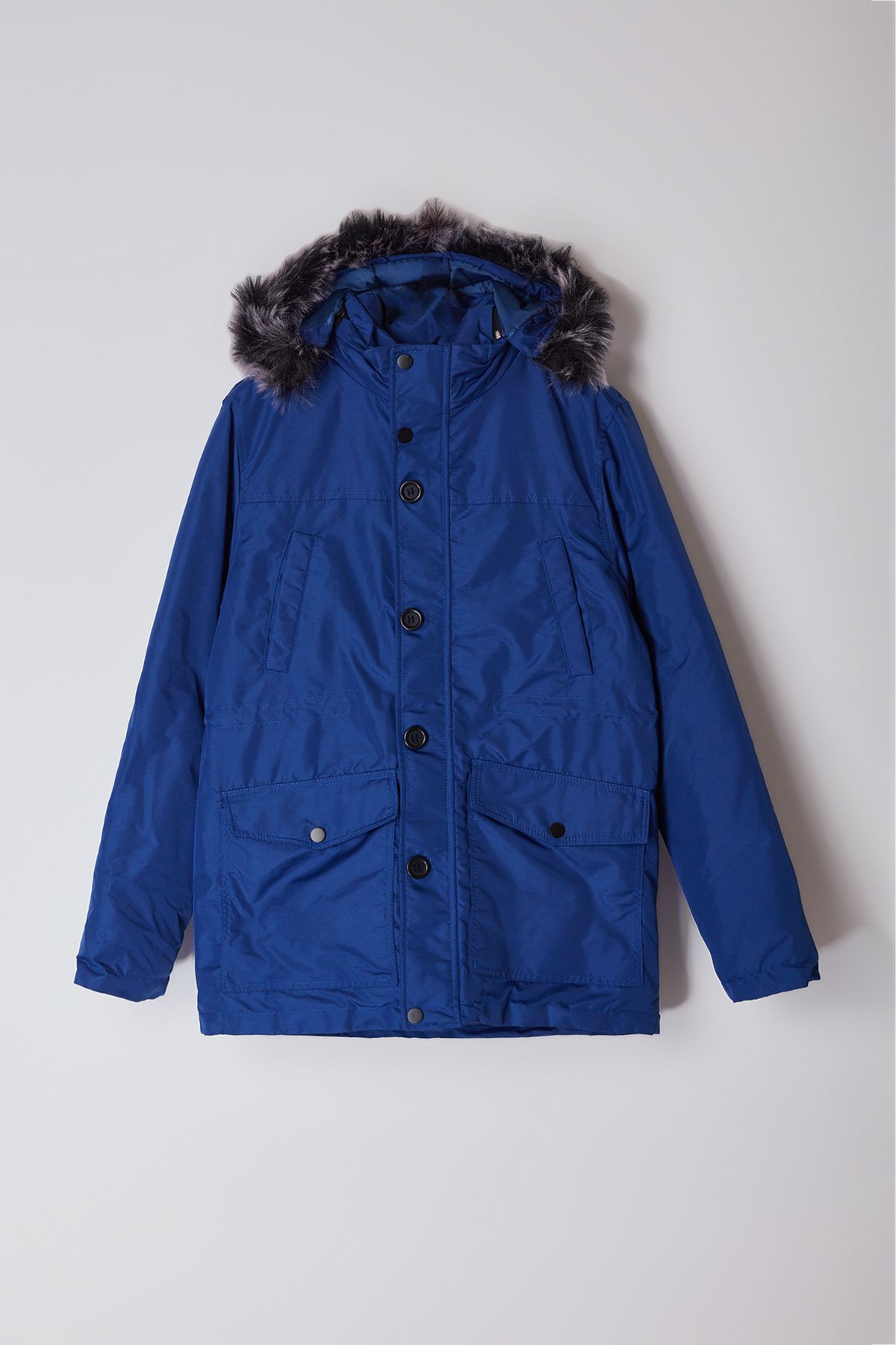 Trendyol Collection-Saks Regular Fit Χειμερινό παλτό αντιανεμικό Parka TMNAW25MO00023 6