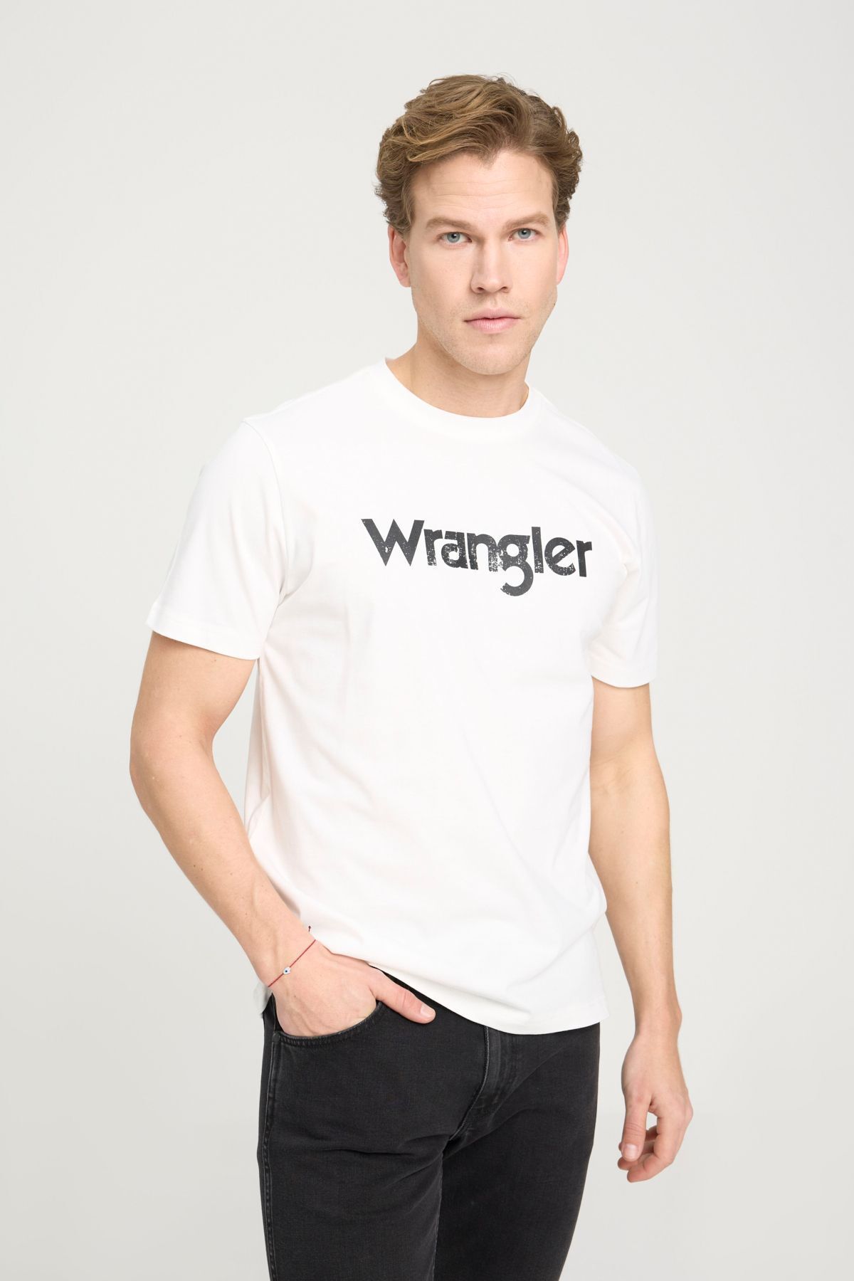 تی شرت مردانه یقه برش معمولی با تناسب معمولی و صد در صد پنبه ای Wrangler
