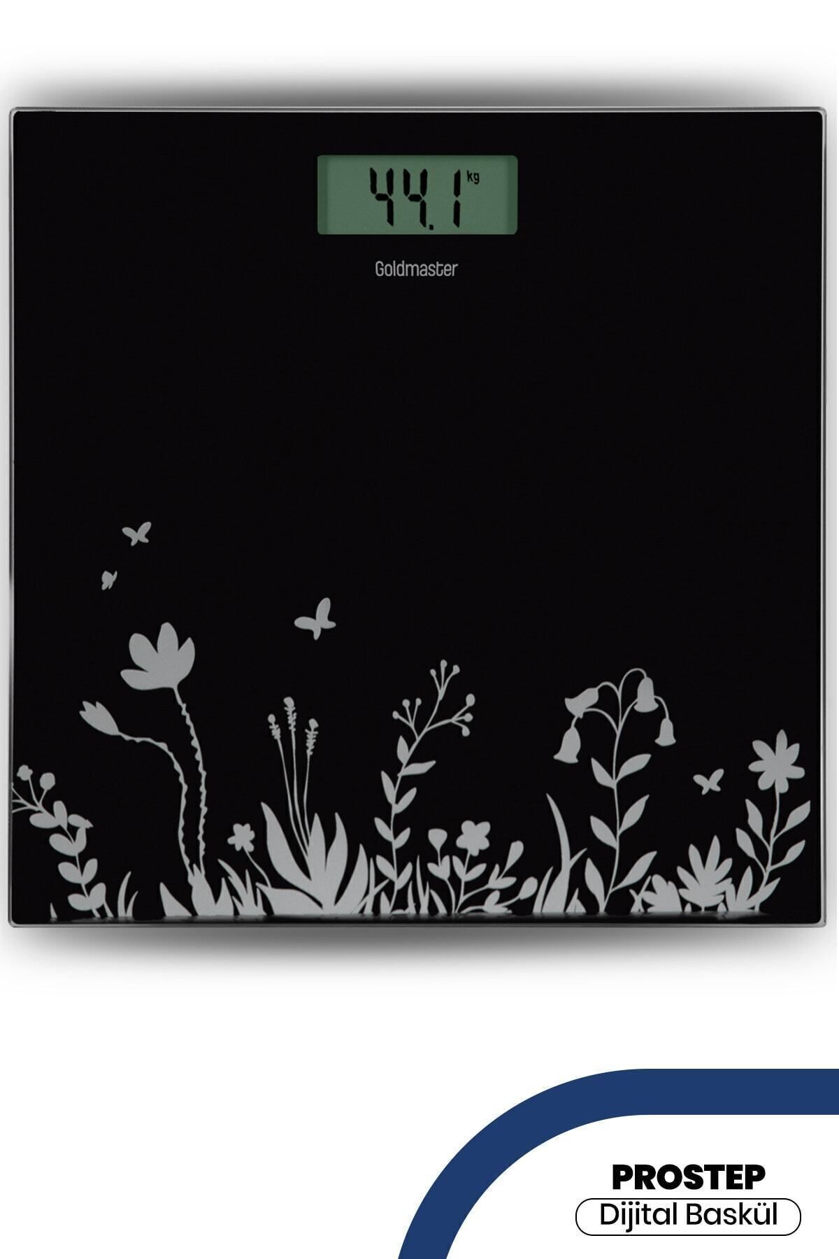 GOLDMASTER Prostep Dijital Lcd Ekran Temperli Cam 180 Kg Kapasiteli Banyo Baskül Tartı