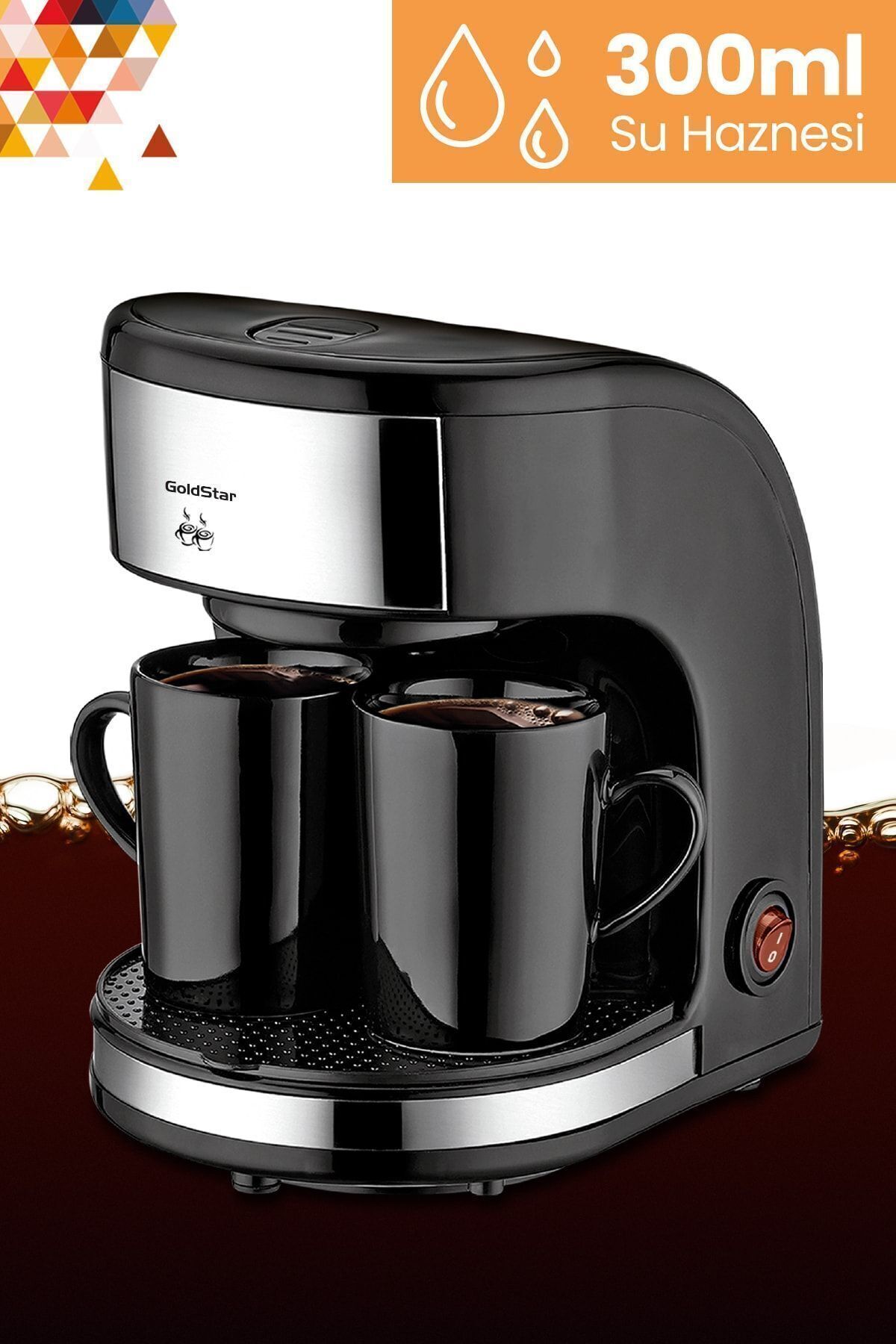 Paslanmaz Çelik Yıkanabilir Filtreli Çift Kupalı Filtre Kahve Makinesi ST7314 5
