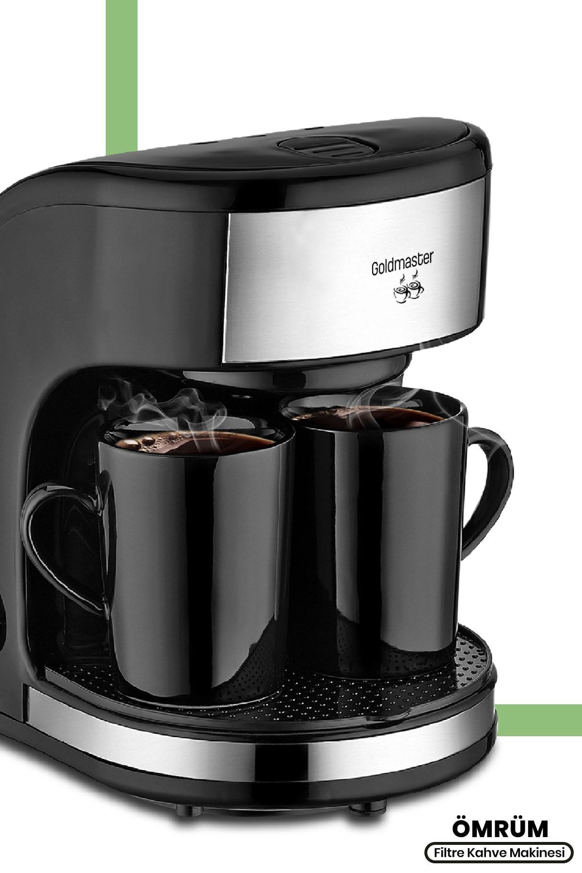 GOLDMASTER-Ömrüm Washable Filter, Double Cup, Special Brewed Filter Coffee Machine 1