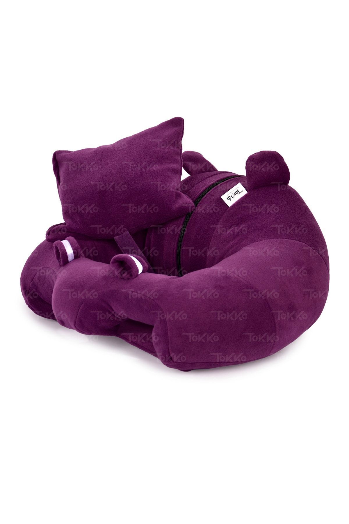 TOKKO Yastık Hediyeli Bebek  Oturma Destek Minderi - Büyük Bebek Koltuğu  Mor