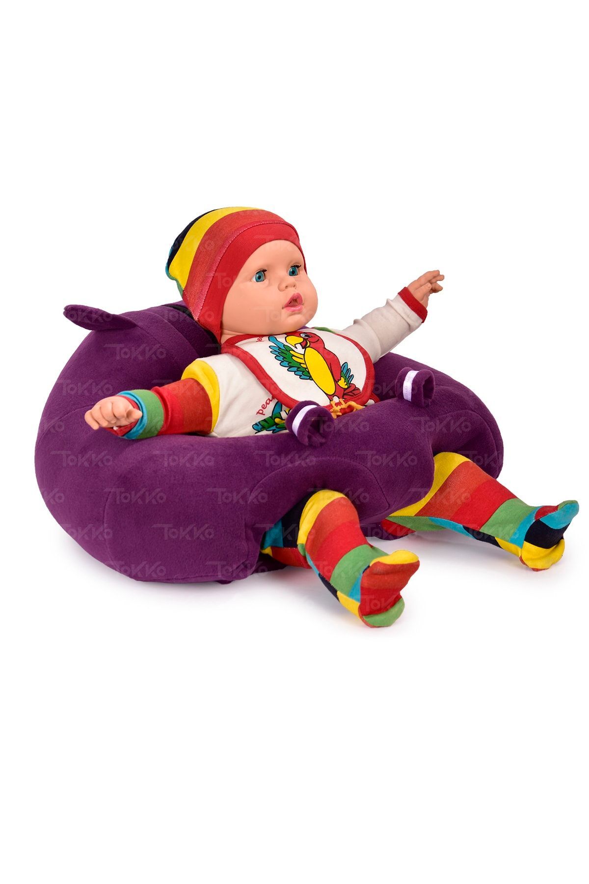TOKKO Yastık Hediyeli Bebek  Oturma Destek Minderi - Büyük Bebek Koltuğu  Mor fotoğrafı 4 (önizleme)