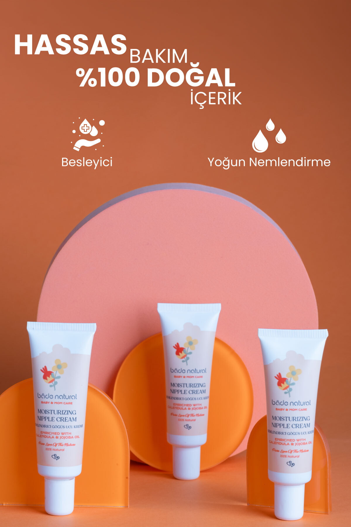 Bade Natural Nemlendirici Göğüs Ucu %100 Doğal Çatlak ve Bakım Kremi 30 ml fotoğrafı 3 (önizleme)