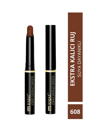 KAJAL Uzun Süre Kalıcı Kahverengi Ruj - Long Lasting Lipstick No:608