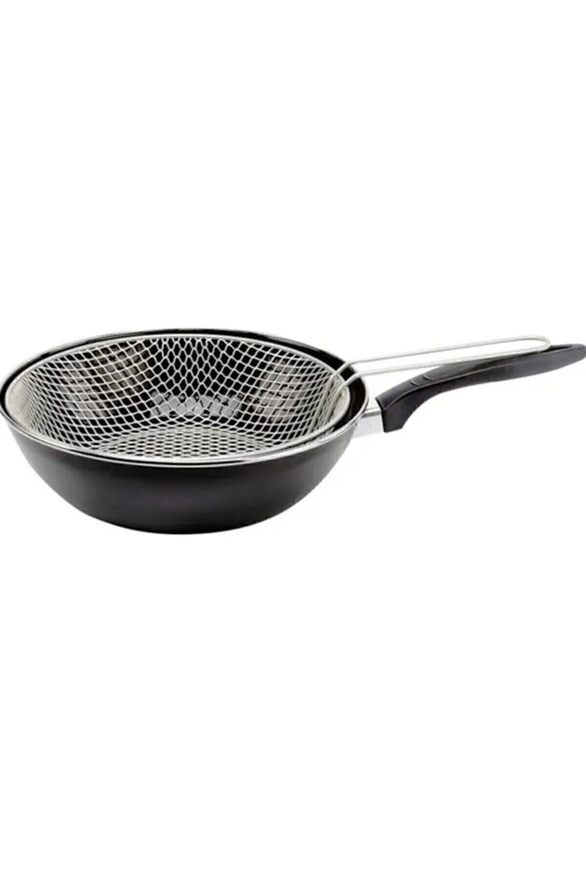 Emaye 26cm Cips Kızartma Fritoz Wok Tava