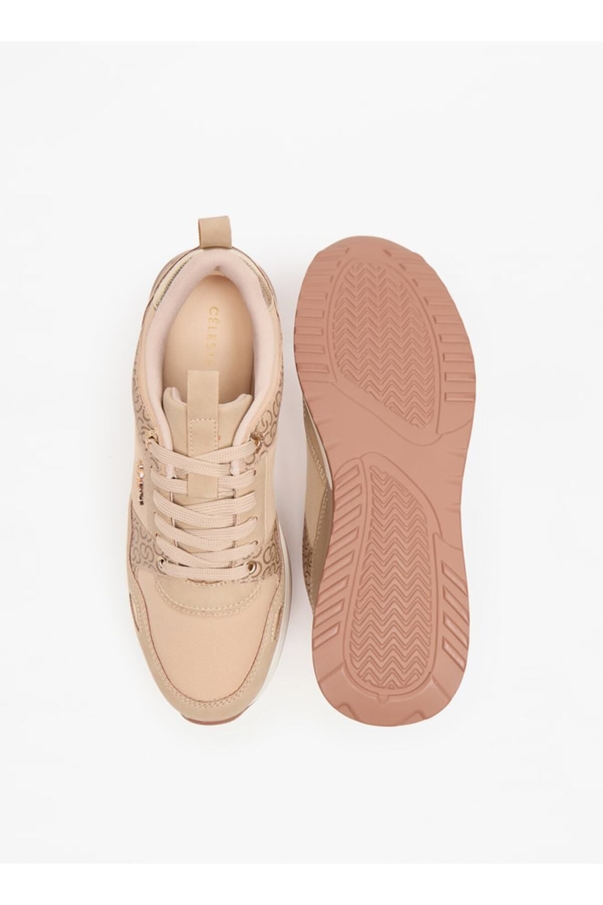 Celeste-Women's Monogram Print Sneakers with Lace-Up Closure 4