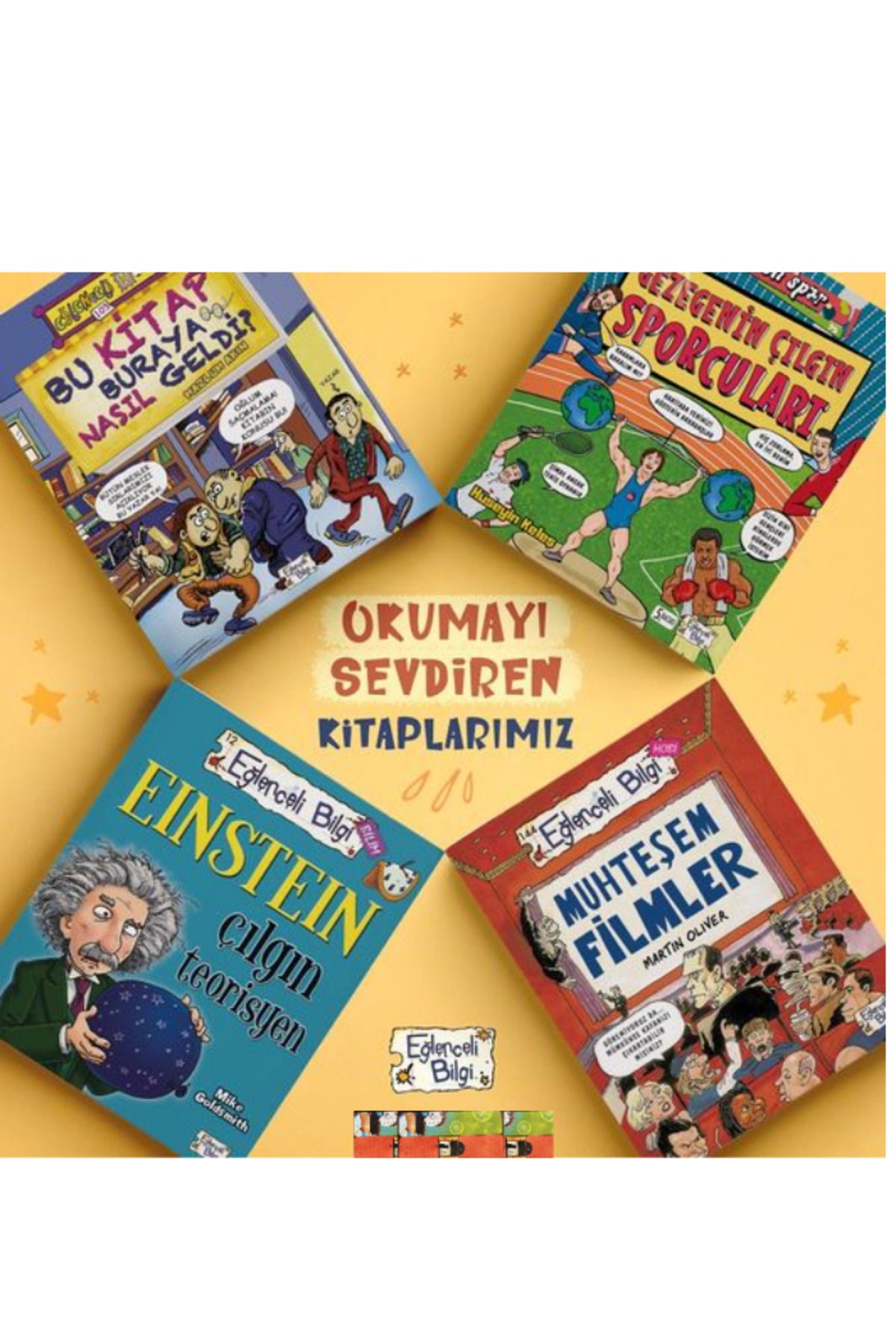 Eğlenceli Bilgi 6.7 Sınıf okuma için-4 kitap,Muhteşem Filmler,Gezegenin Çılgın Sporcuları,Einstein Çılgın Teorisyen