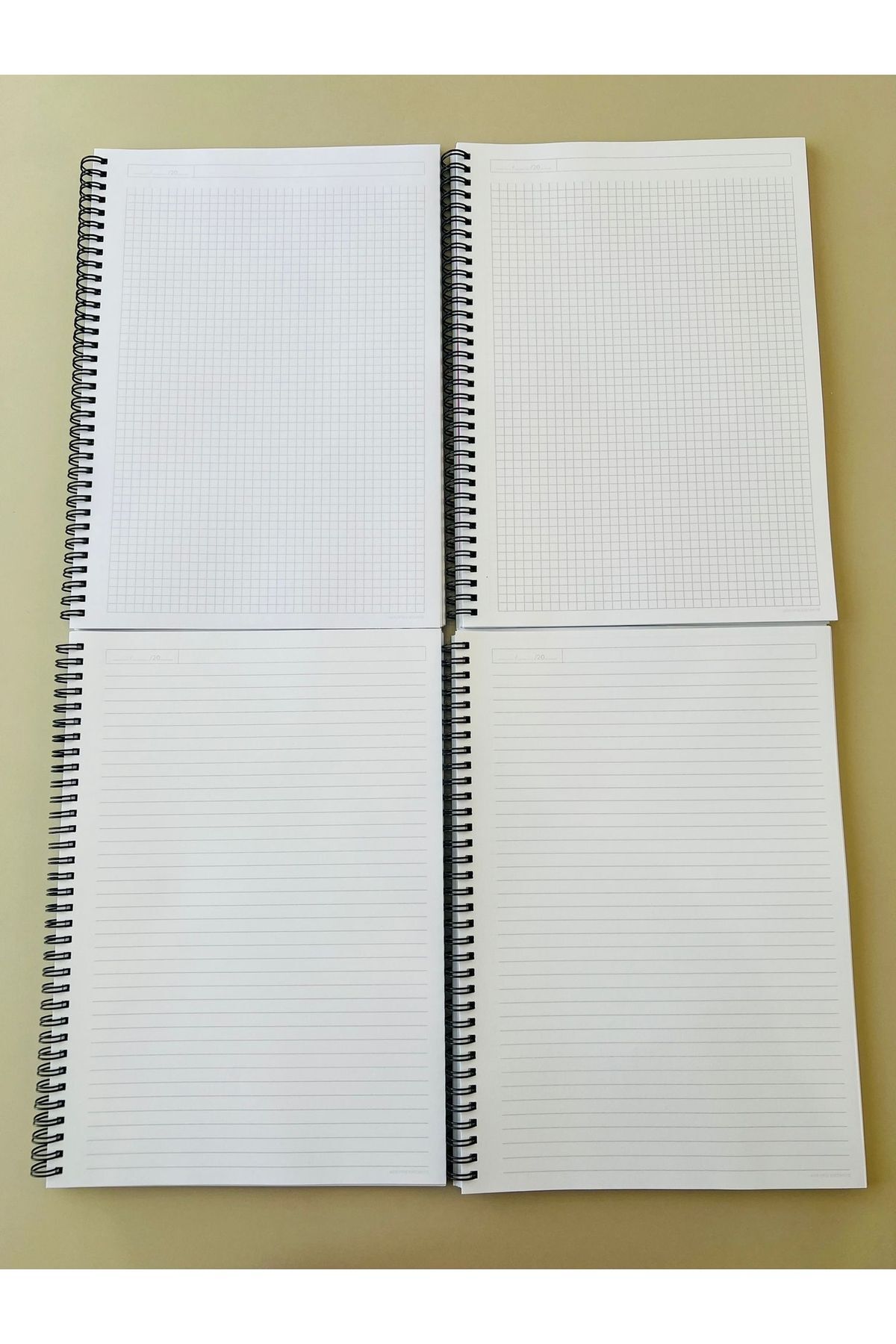 ADA OFİS KIRTASİYE-A4 Spiral School Notebook - 80 Sheets, 2 Squares and 2 Lines, Set of 4 3