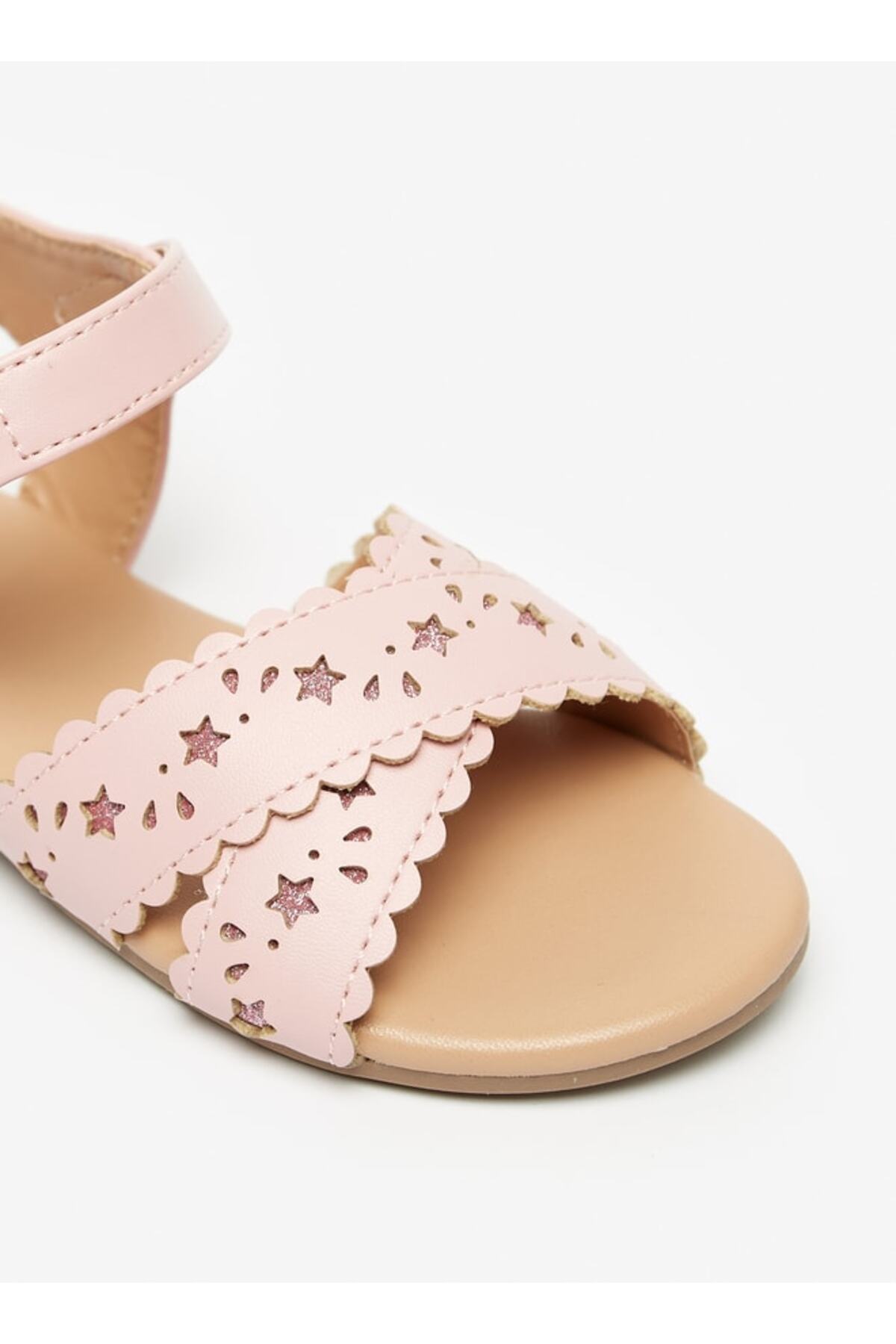 Flora Bella by Shoexpress-Cutout Detailed Sandals with Hook and Loop Closure 5