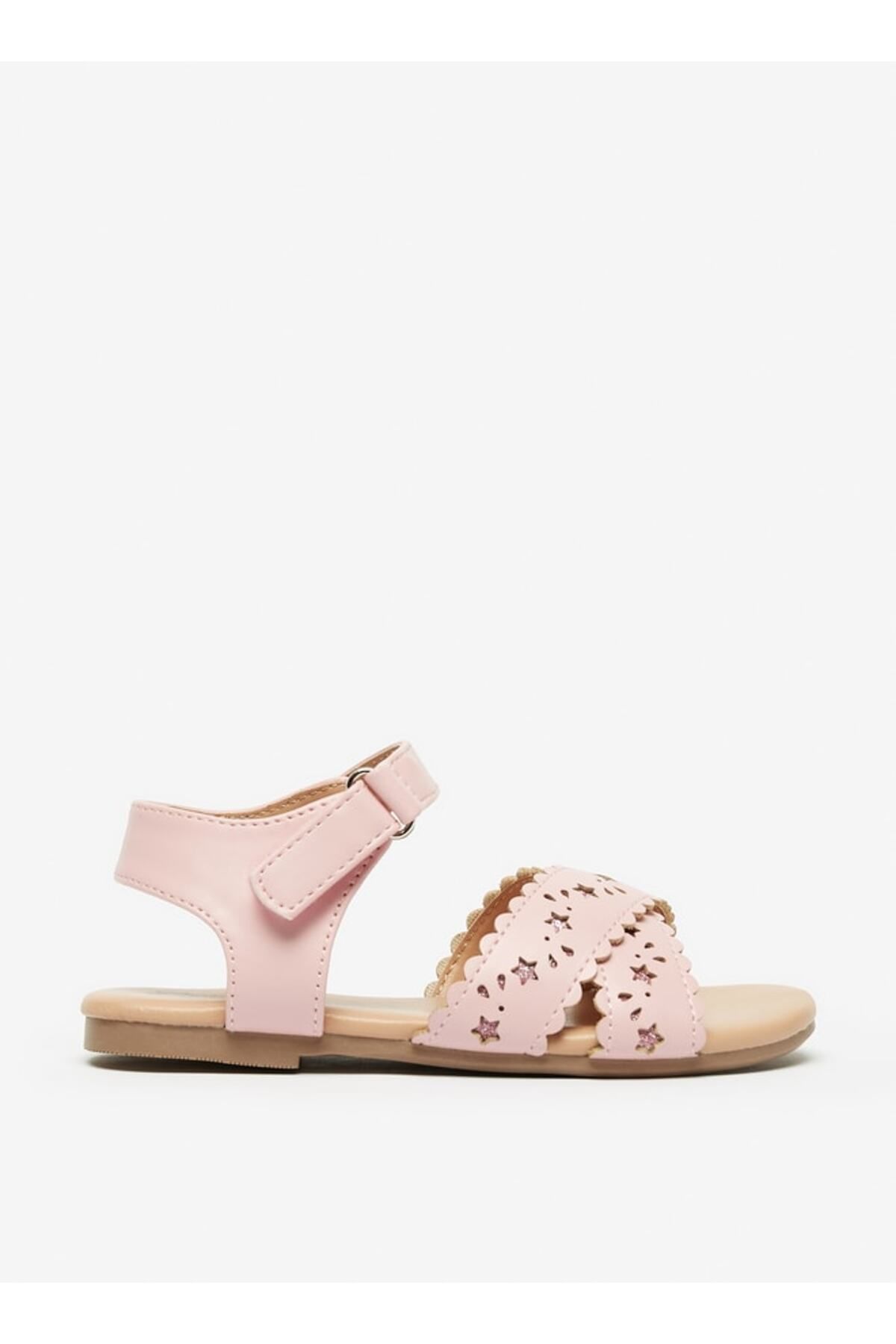 Flora Bella by Shoexpress-Cutout Detailed Sandals with Hook and Loop Closure 3