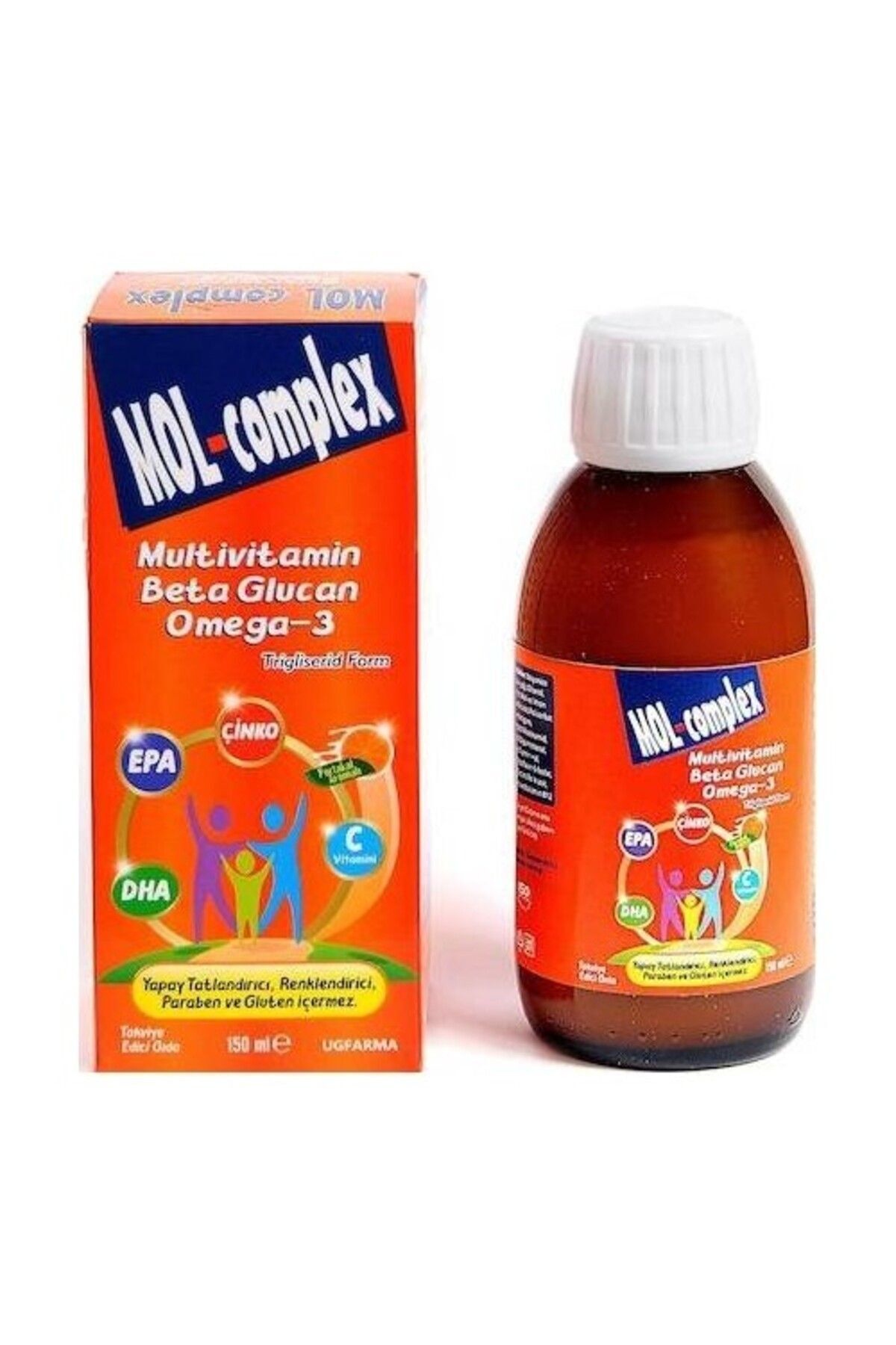 Mol Complex-Ugfarma Mol-complex 150 مل - شراب متعدد الفيتامينات وبيتا جلوكان وأوميغا 3 1