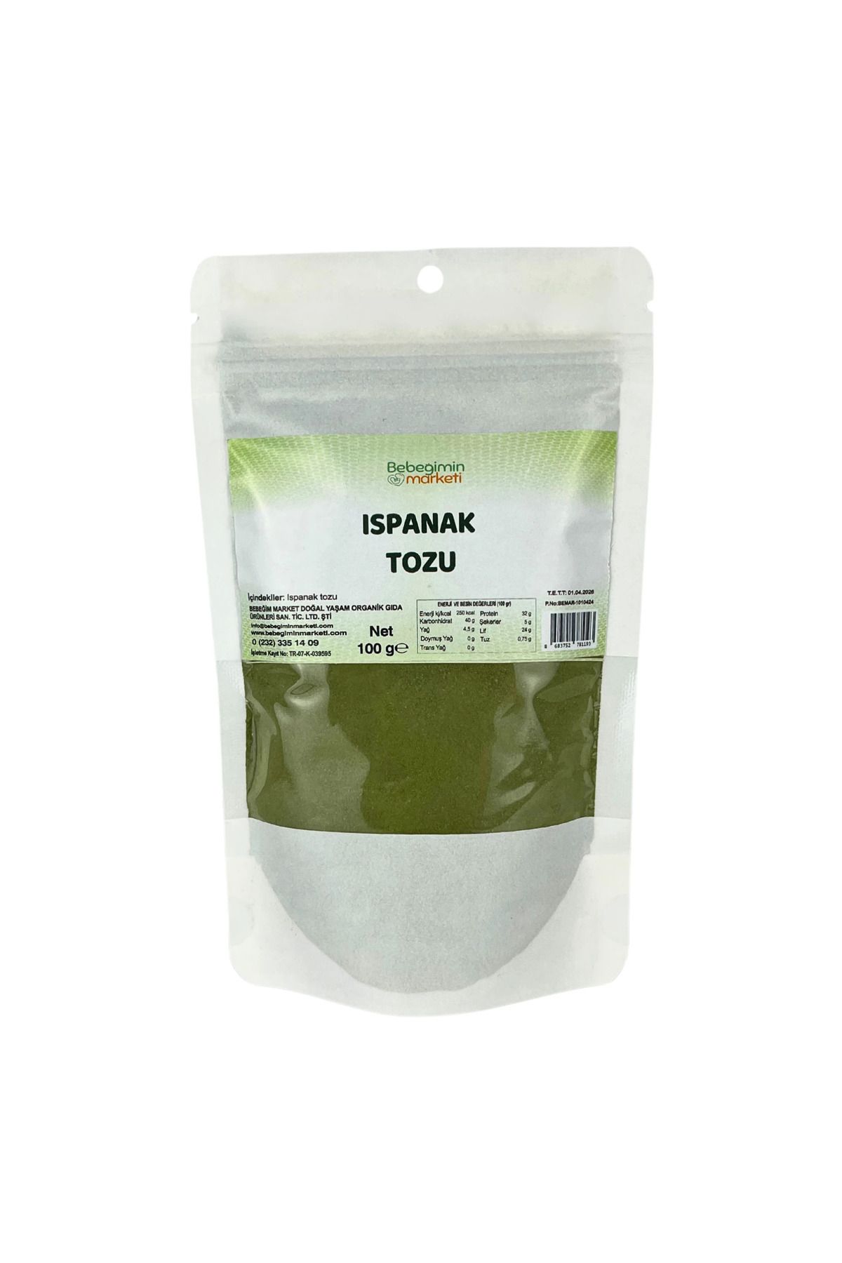 Bebeğimin Marketi Ispanak Tozu 100gr