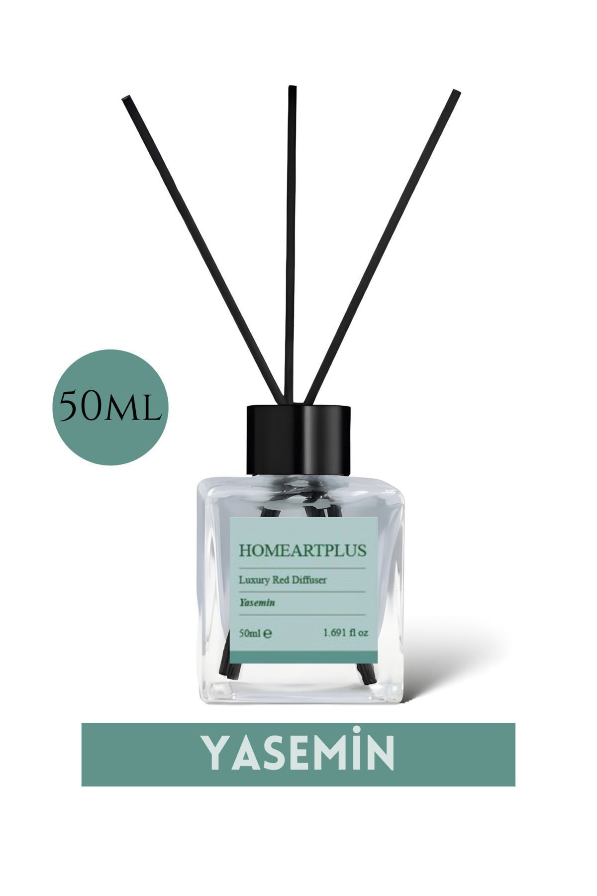 homeartplus yasemin kokulu bambu çubuklu kare oda kokusu 50 ml