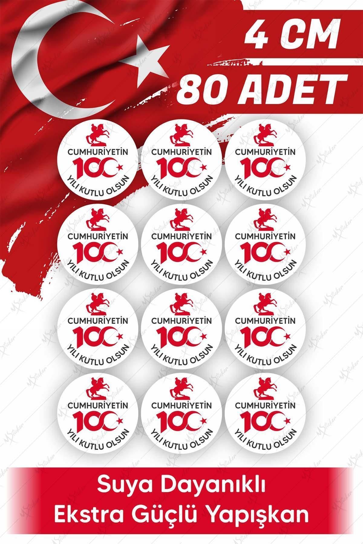 MSticker-29 October Celebration Sticker - Republic's 100thYear Decoration Sticker 4cm 80 Pieces, 100 Years Celebration 2