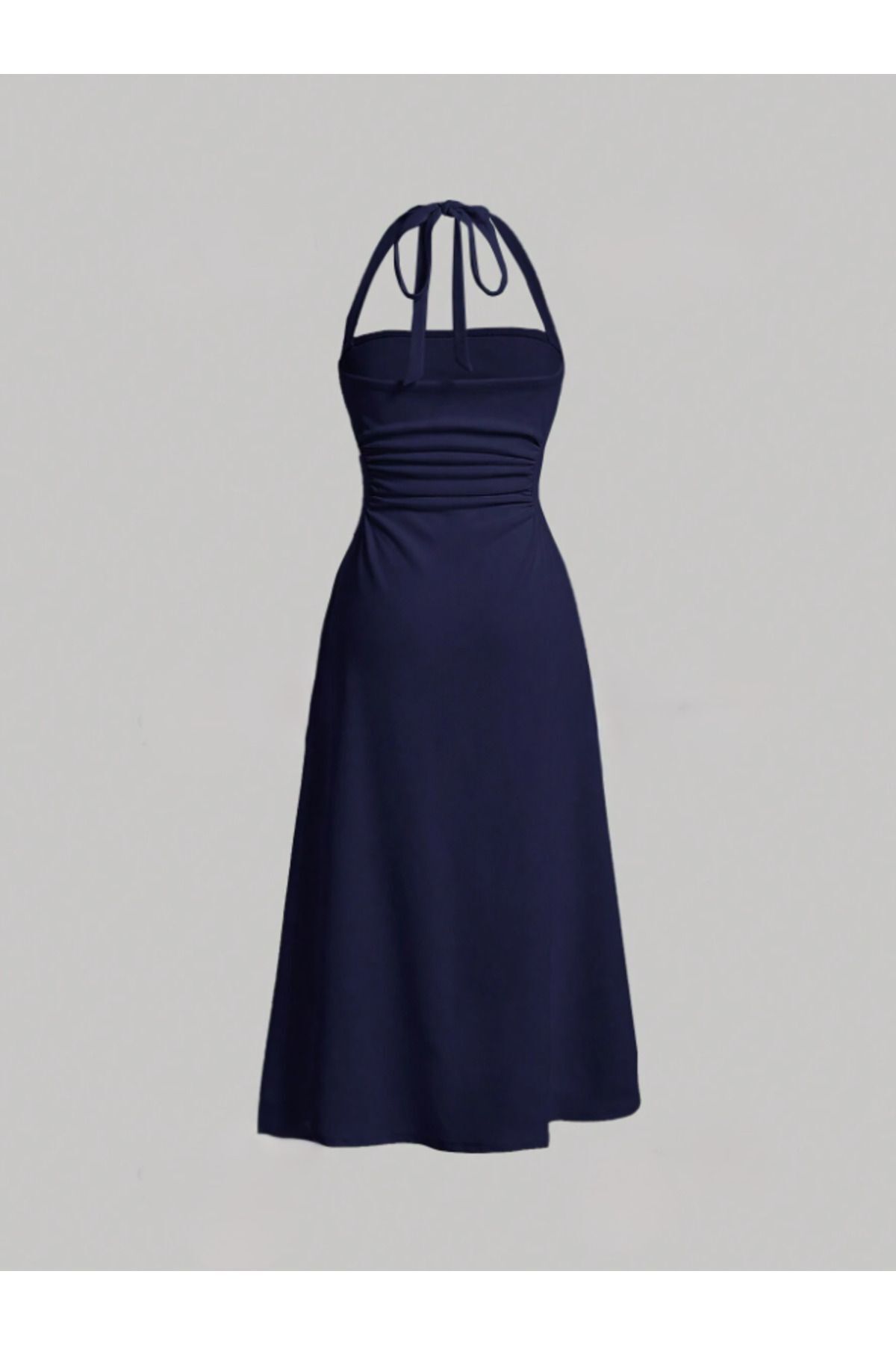 Dressco  Meryem - Boyundan Bağlamalı Drapeli Midi Elbise - Görsel 2